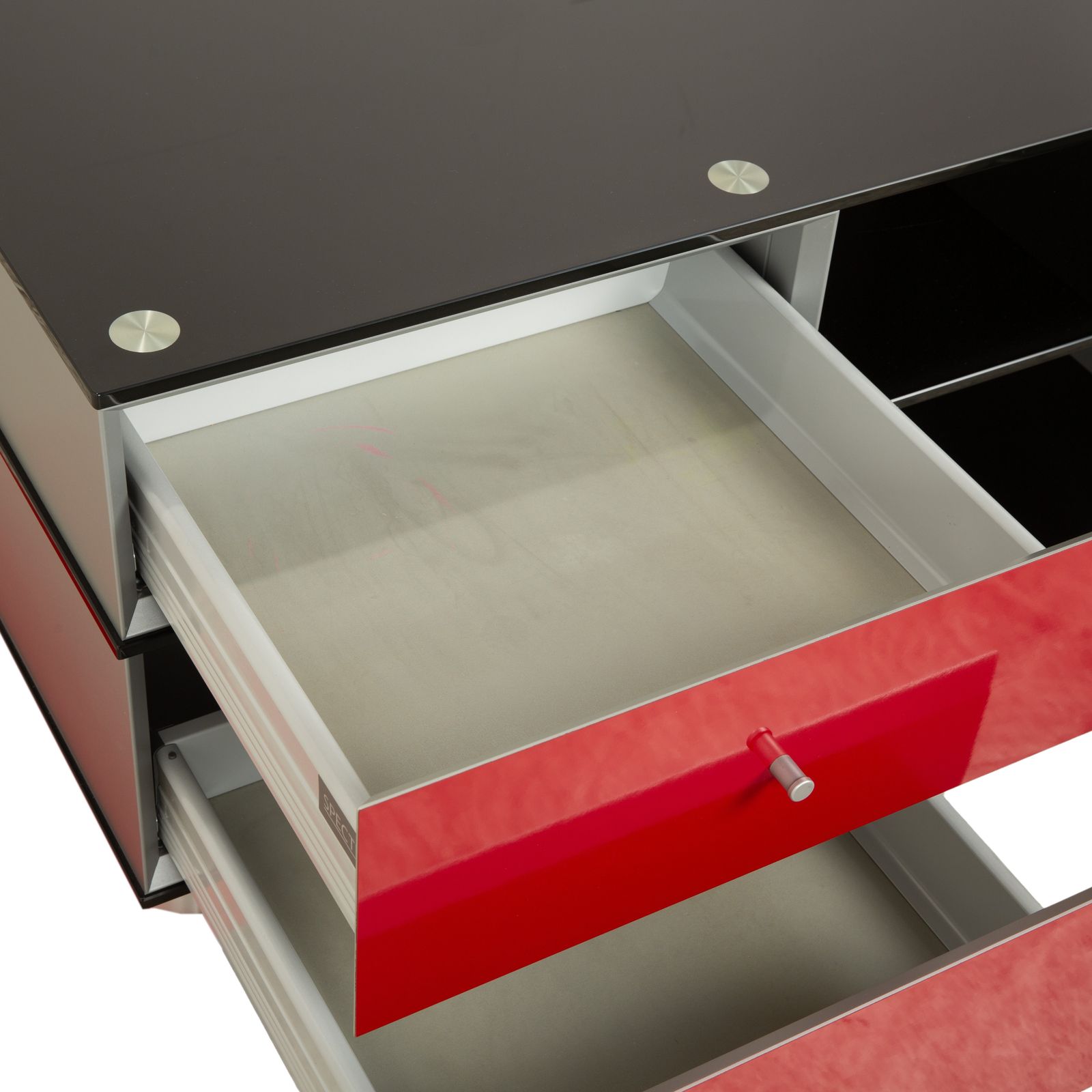 Buffet hifi Spectral CL 1552 en verre rouge photo vinterior