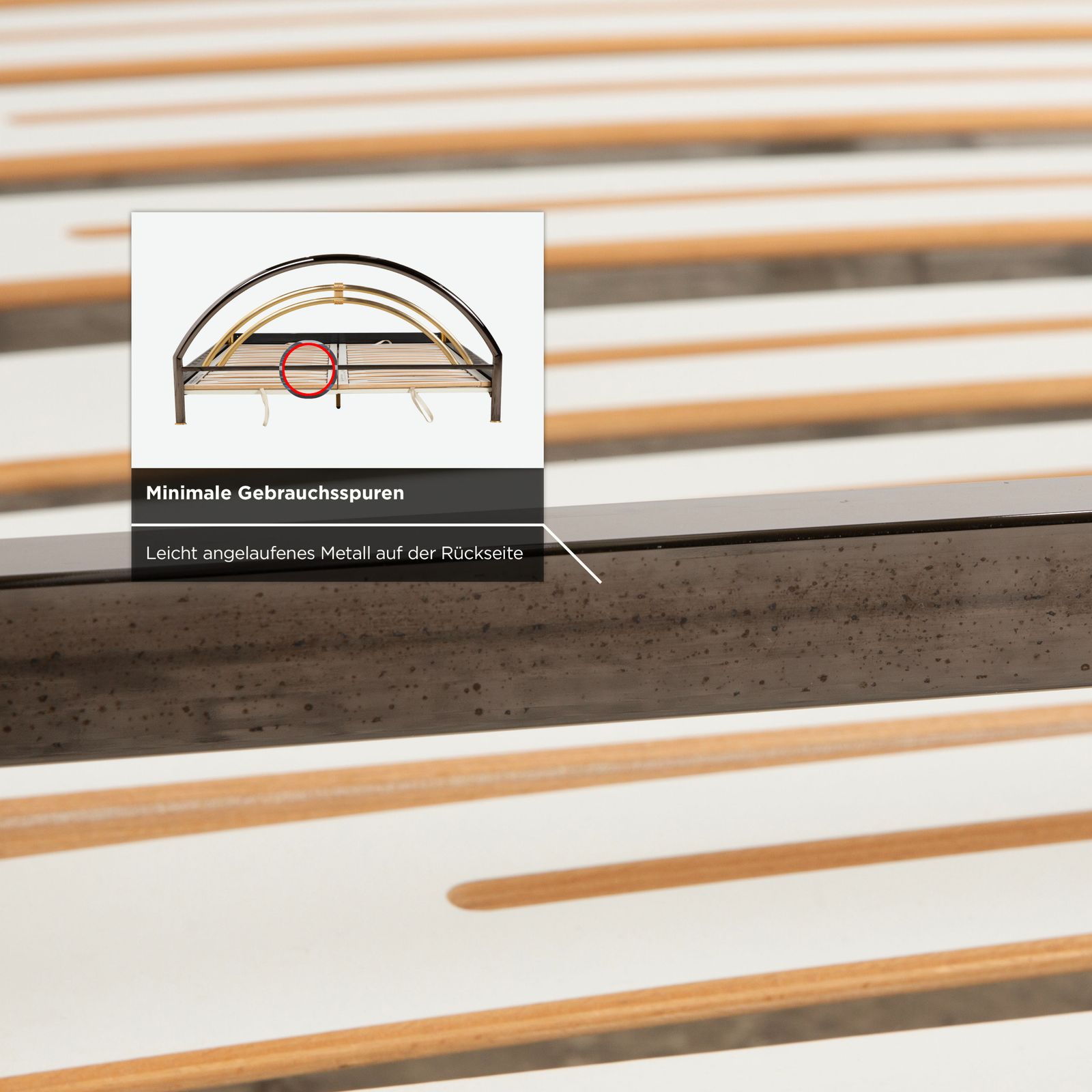 Meubels Musterring Tweepersoonsbed Metaal Met Lattenbodem Zwart Goud photo