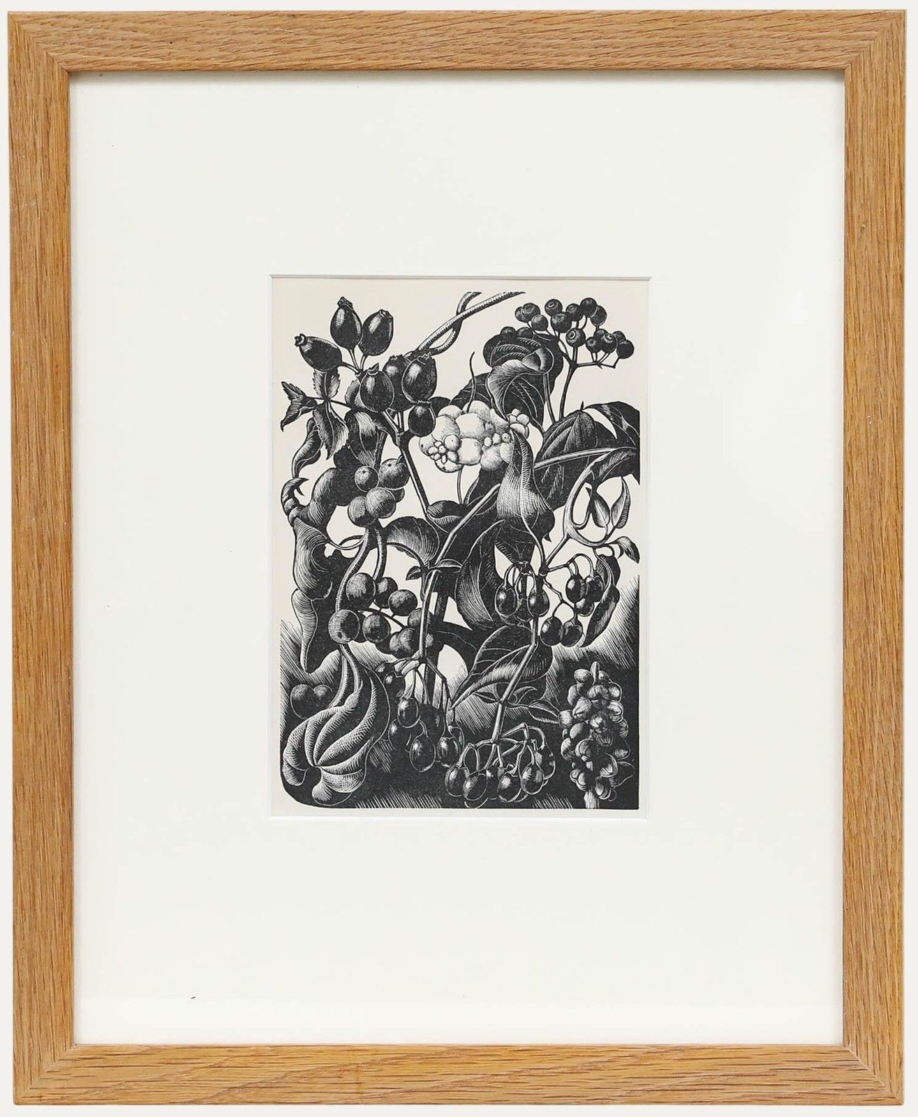 Clare Leighton (1898 1989) Mid 20th Century Woodcut, Berries