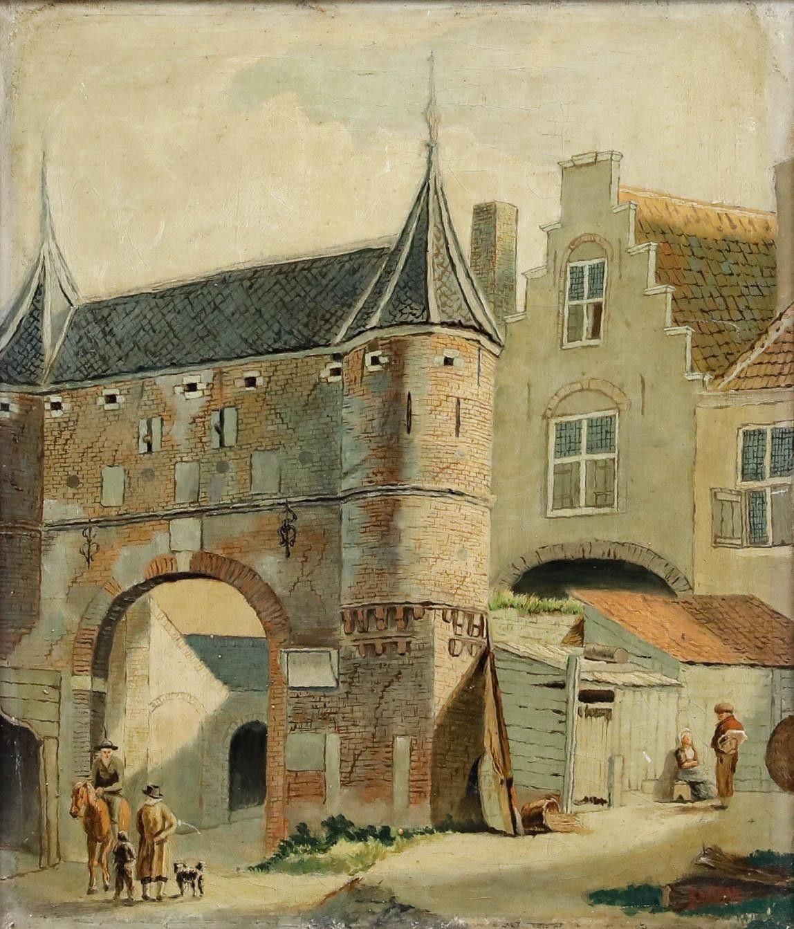 Hasman Framed Late 19th Century Oil, The City Gates photo furniture