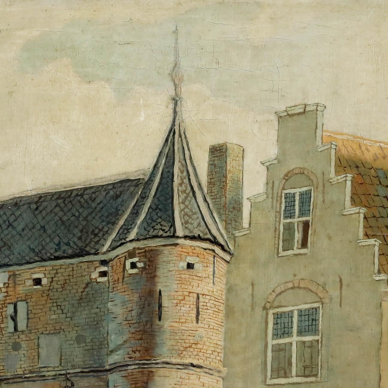 Hasman Framed Late 19th Century Oil, The City Gates photo 395.0