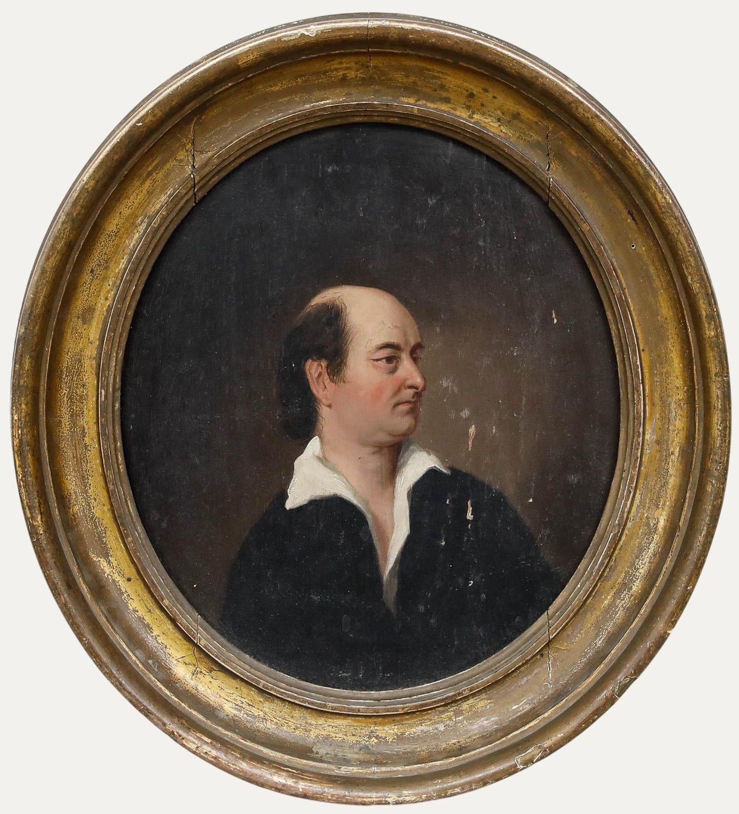 19th Century Oil Gentleman In A Black Jacket