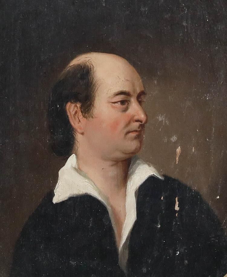 19th Century Oil Gentleman In A Black Jacket photo furniture