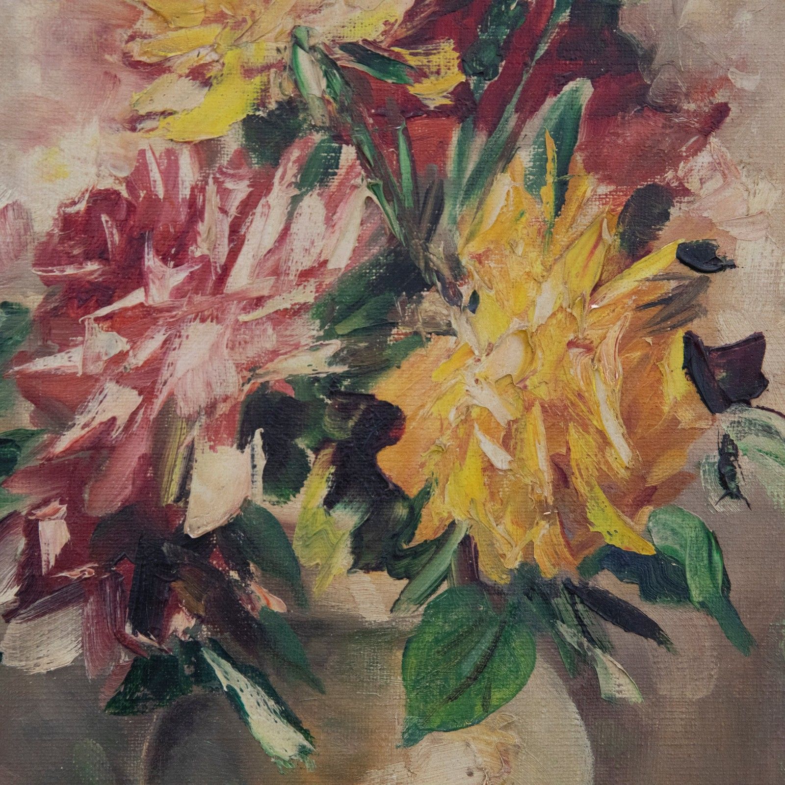 Ira Englefield (B.1912) Framed 20th Century Oil, Still Life Of Roses photo Art