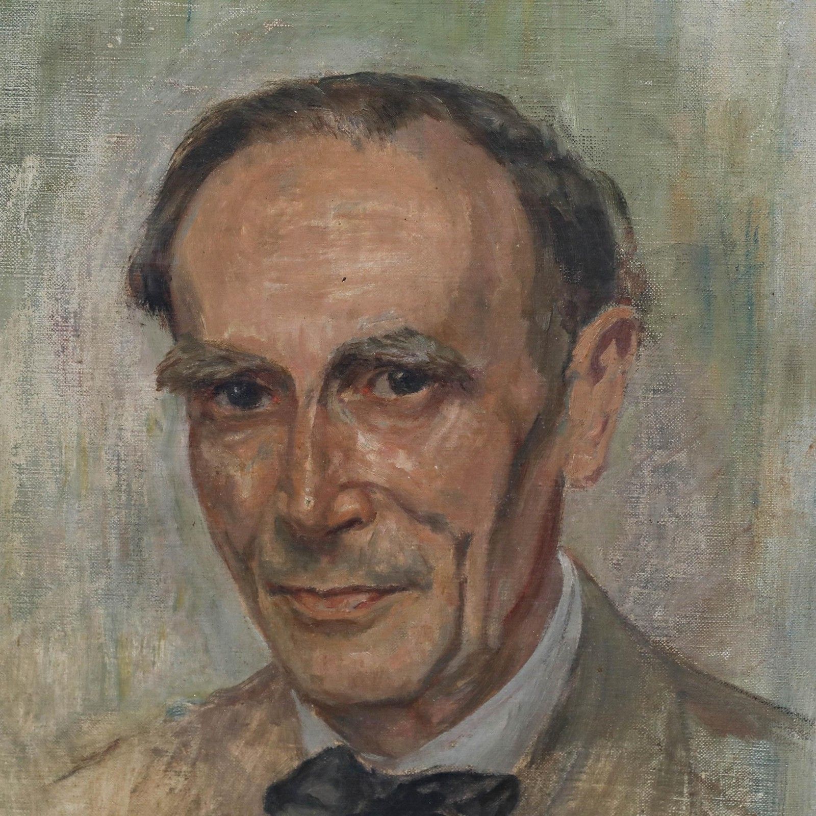 Kurt Messerschmidt Early 20th Century Oil, Bow Tie Ready photo Art