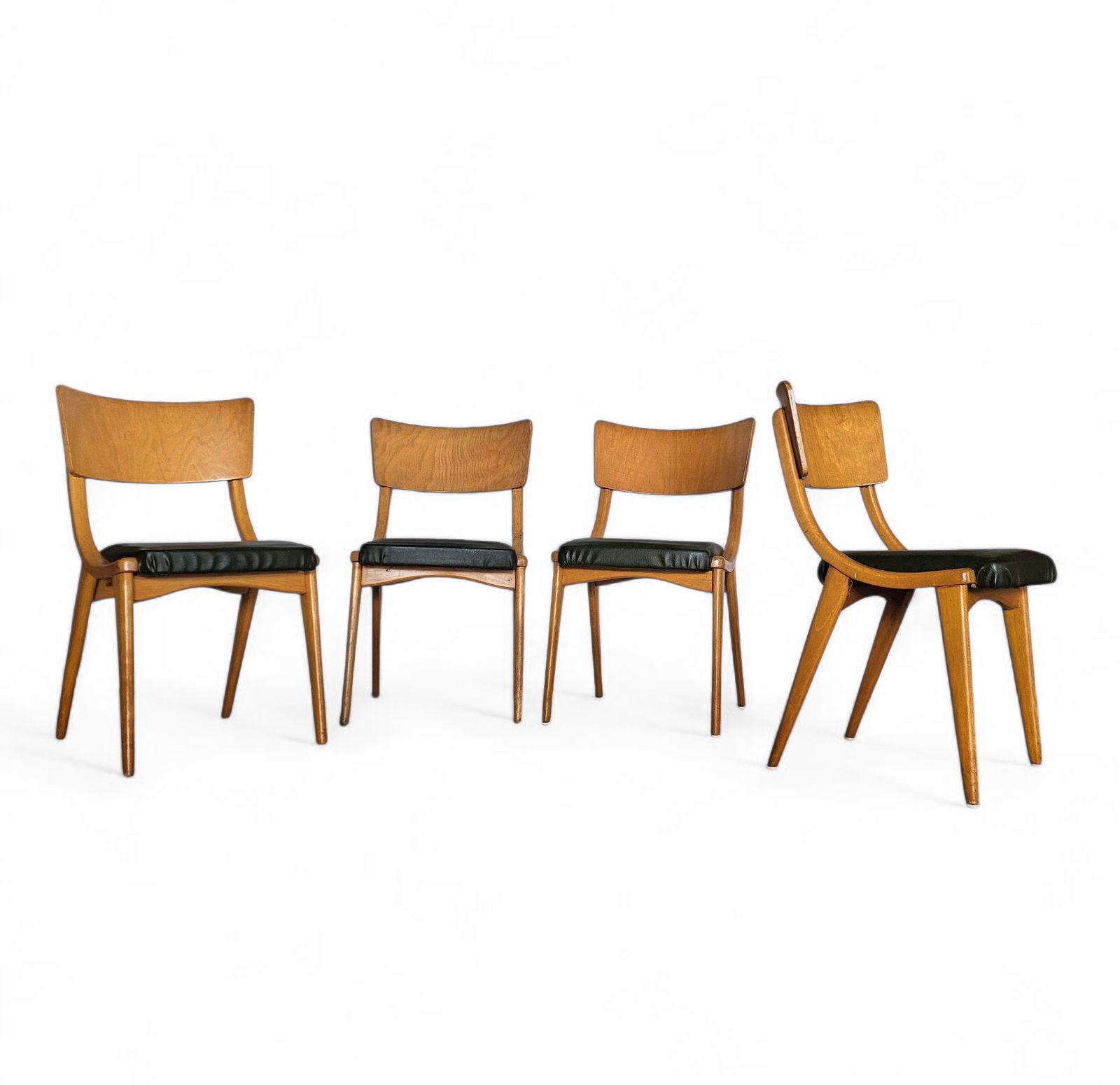 photo vintage 4 X Wooden Dining Benchairs 136 / Chairs By Stol Kamnik / 1960s / Slovenië