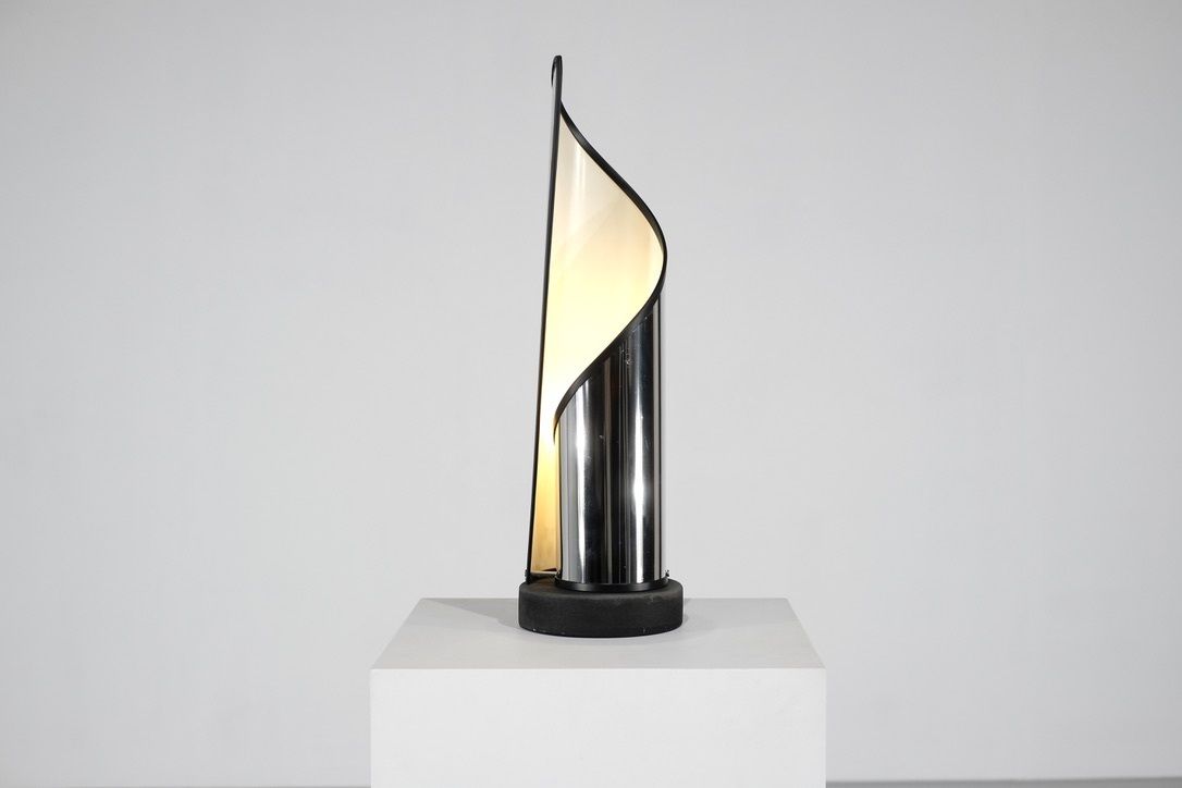 photo furniture Table Lamp In Steel By Stilnovo, Italy 1970s.