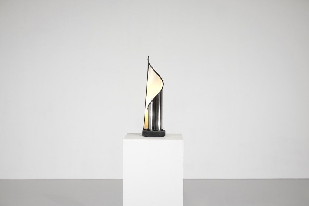 1350.0 Table Lamp In Steel By Stilnovo, Italy 1970s. photo