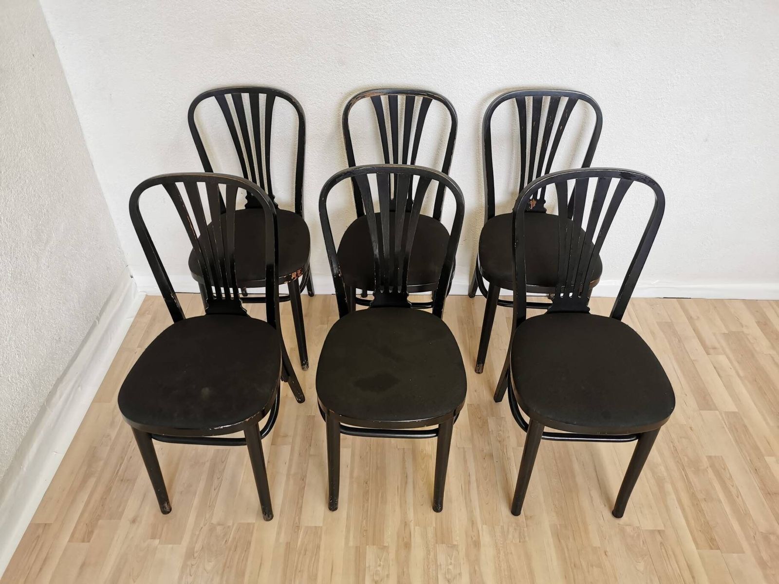 Vintage Stol Kamnik Black Dining Chair: 1970s Yugoslavian Mid Century Modern Set Of 6