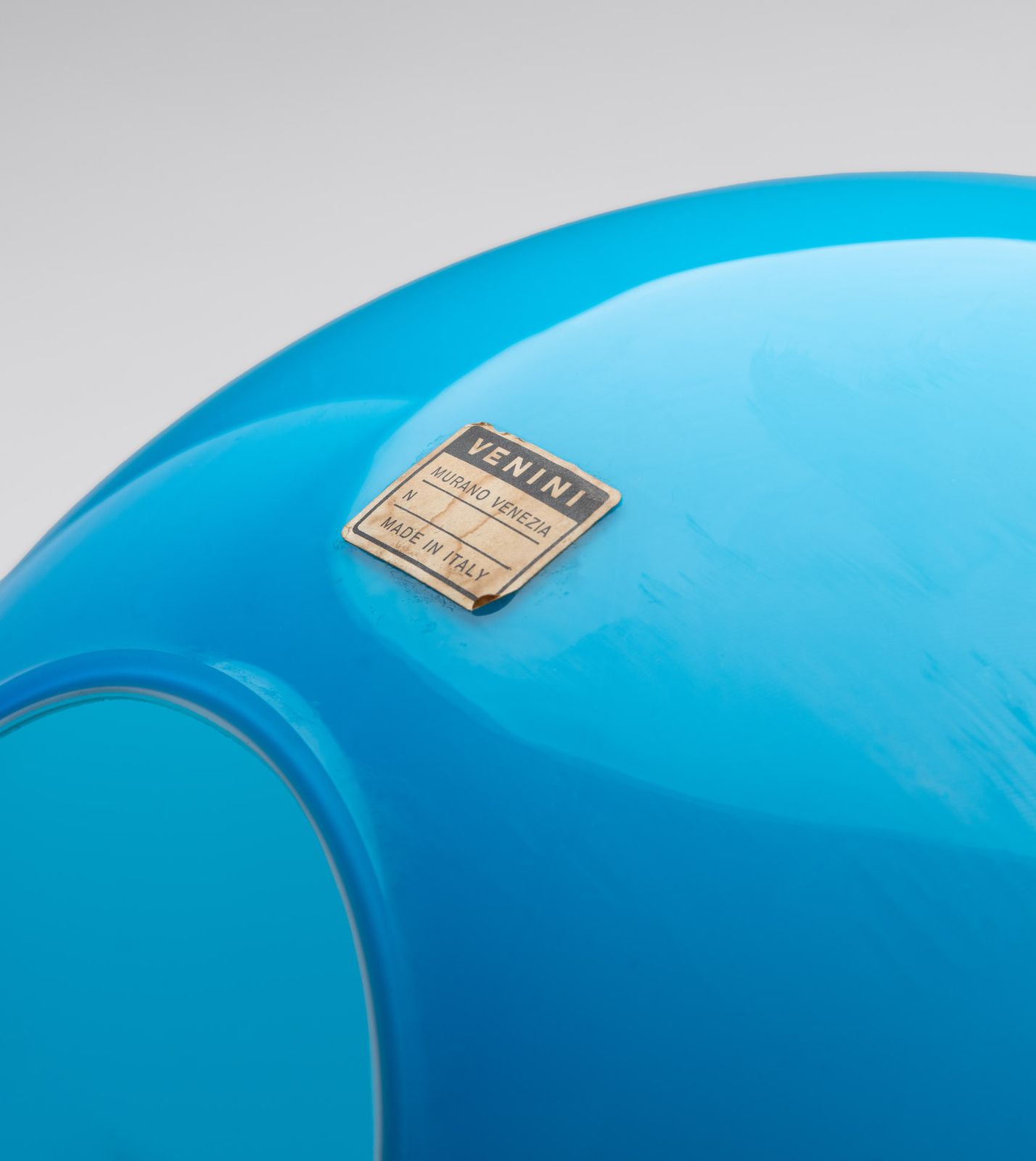 Roberto Menghi, Blue Glass Table Lamp For Venini, Italy, 1968 photo for sale