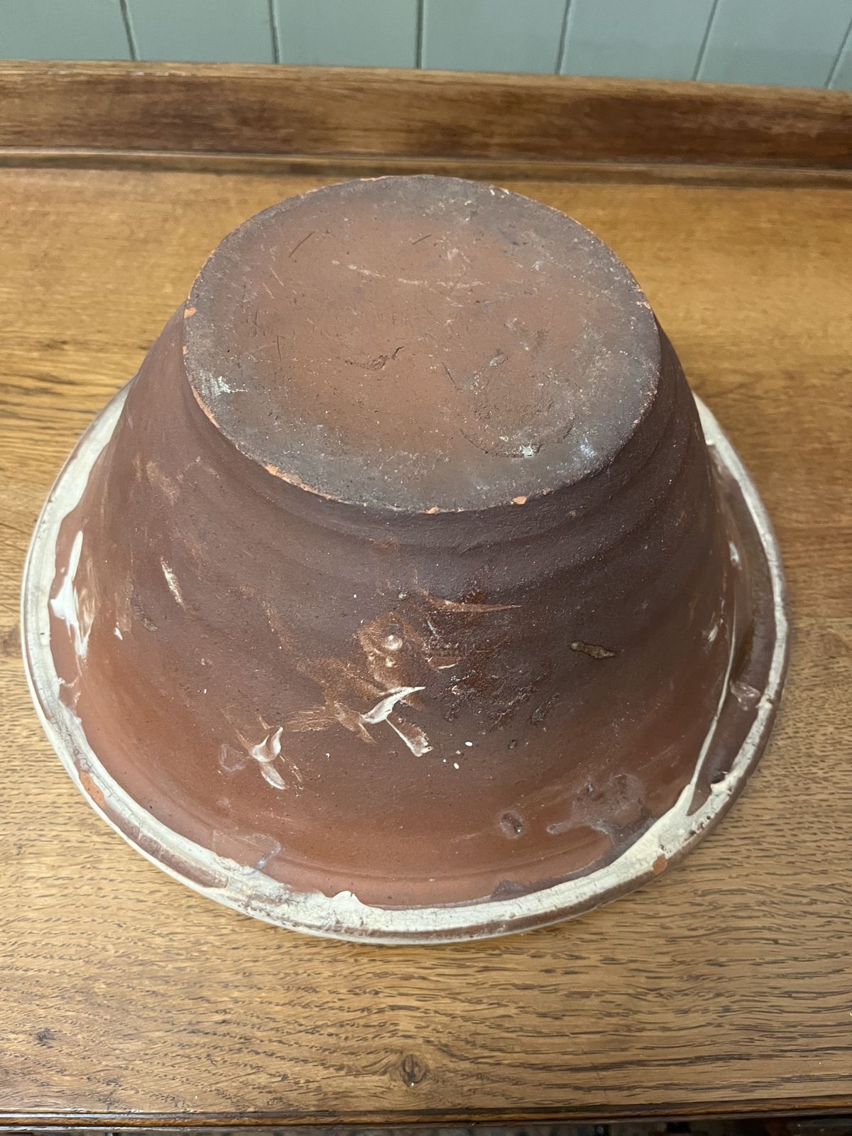 photo for sale Antique Semi Glazed Dairy Bowl