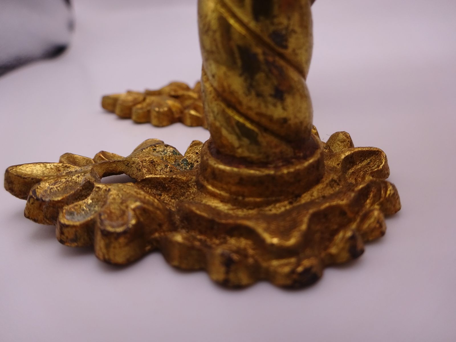 Pair Of Reclaimed Antique Brass Door Pulls, Rope Twist Handle And Leaf Backplate photo furniture