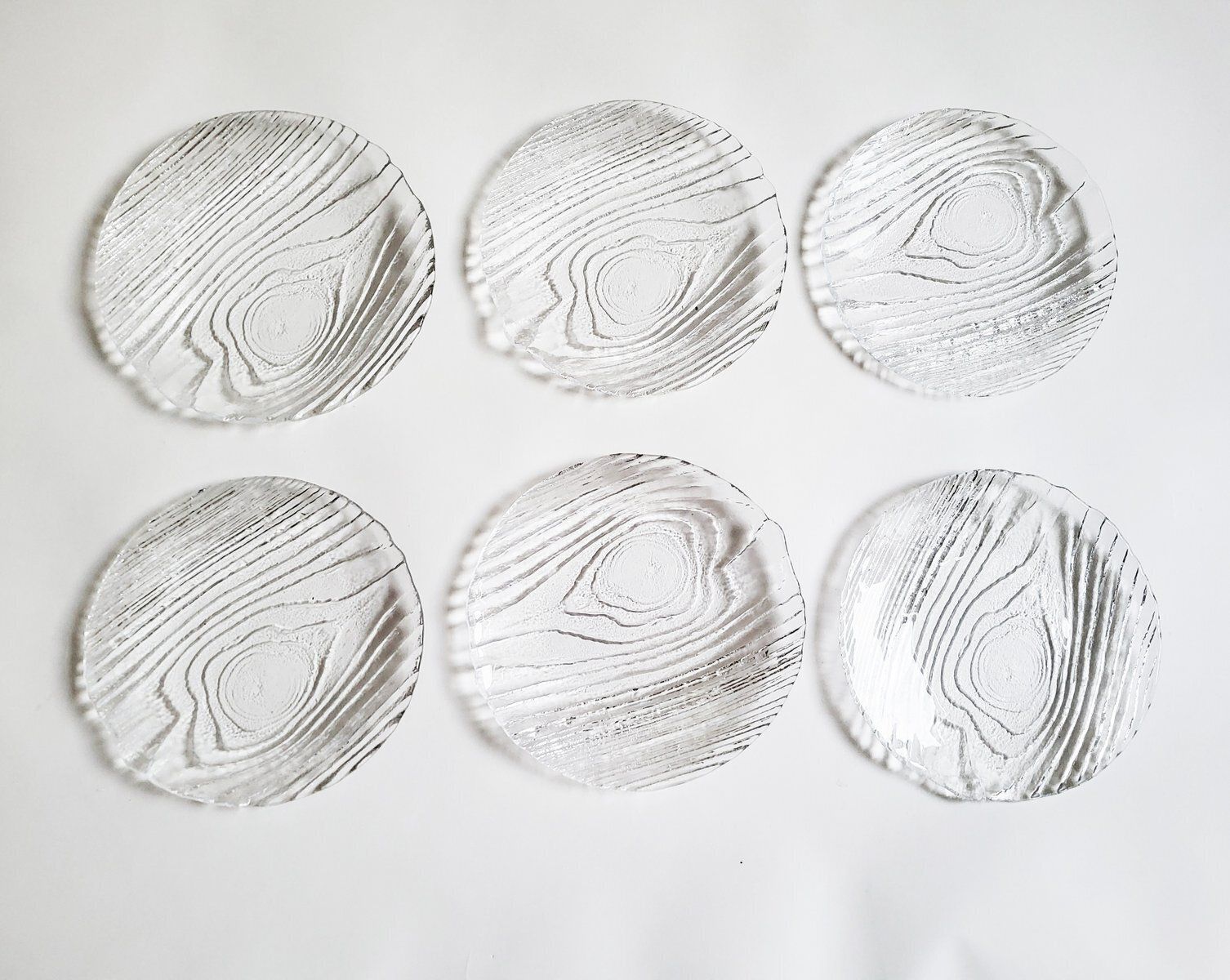 Riedl Austria Crystal Glass Dessert Plates By C. J. Riedel, 1970s, Set Of 6