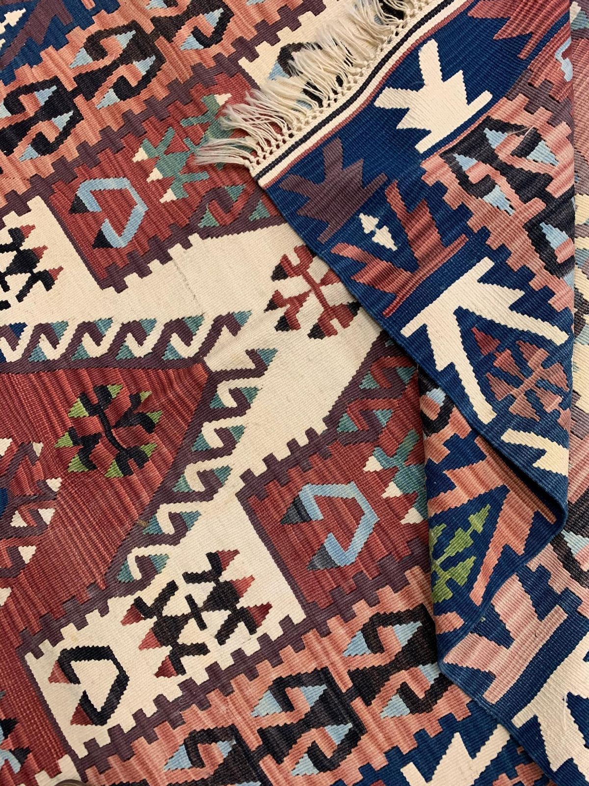 Antique Turkish Kilim Rug, Terracotta Chevron & Geometric Wool Flatweave photo for sale