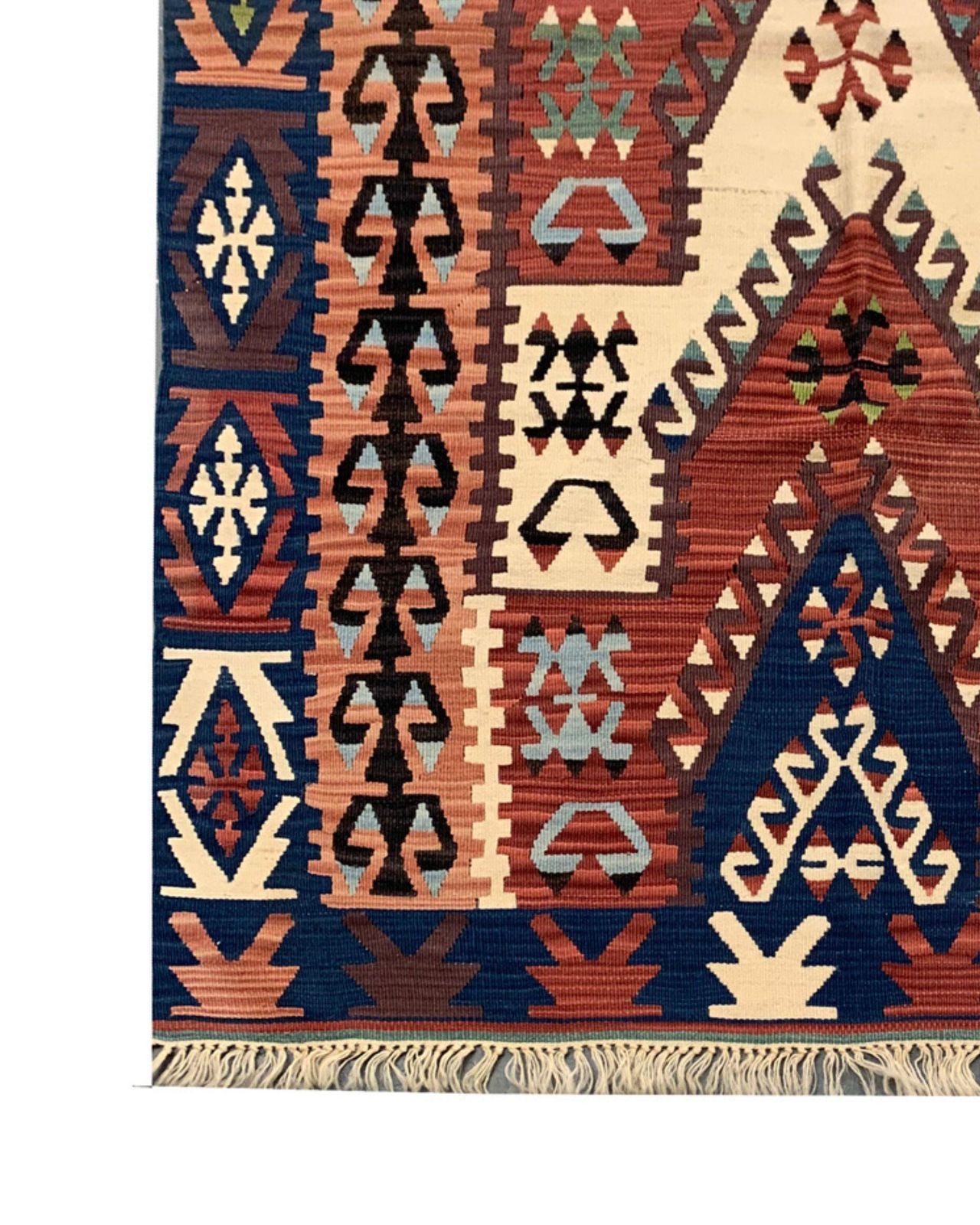 Antique Turkish Kilim Rug, Terracotta Chevron & Geometric Wool Flatweave photo buy