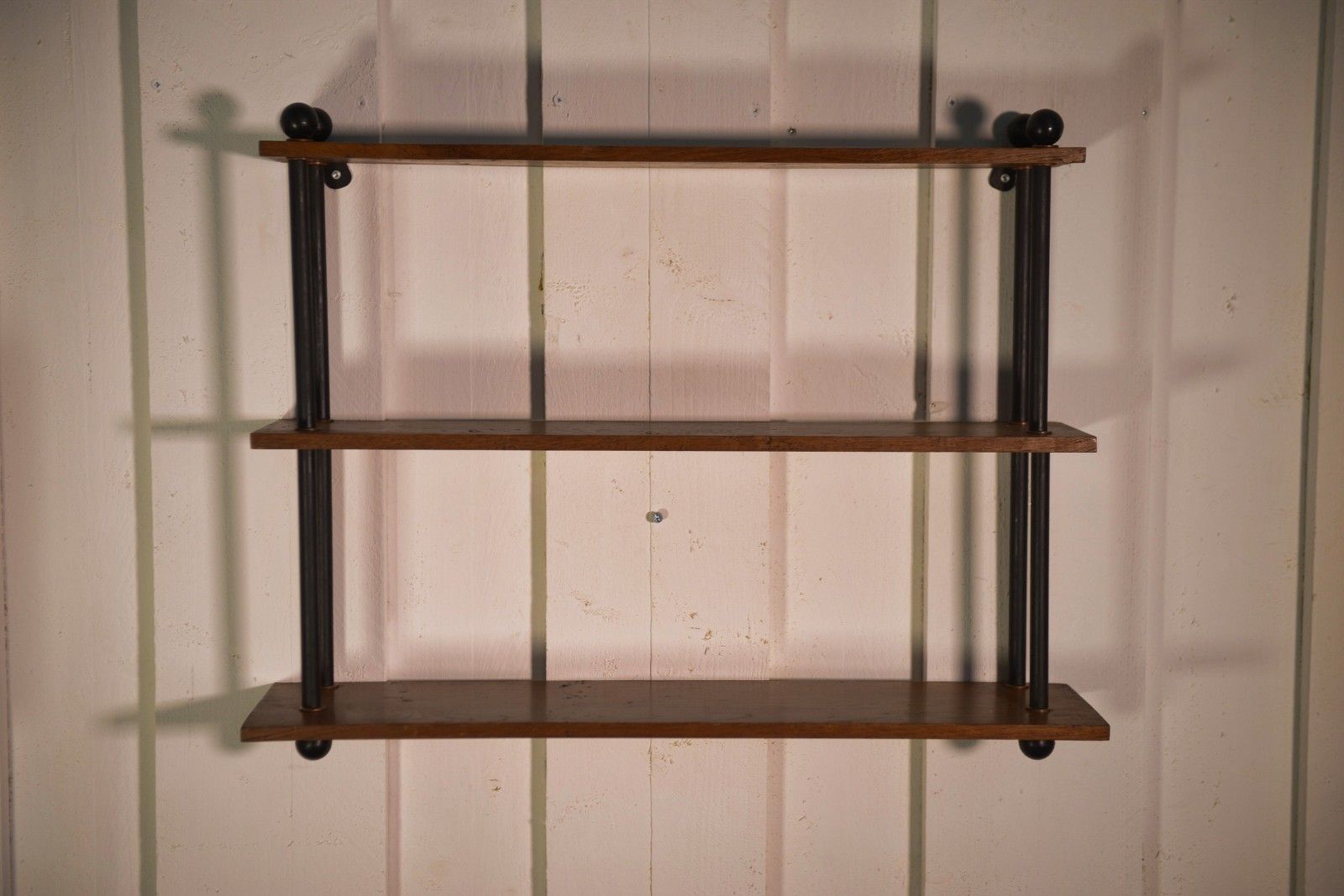 1960's Oak Shelf And Steel Tube photo buy