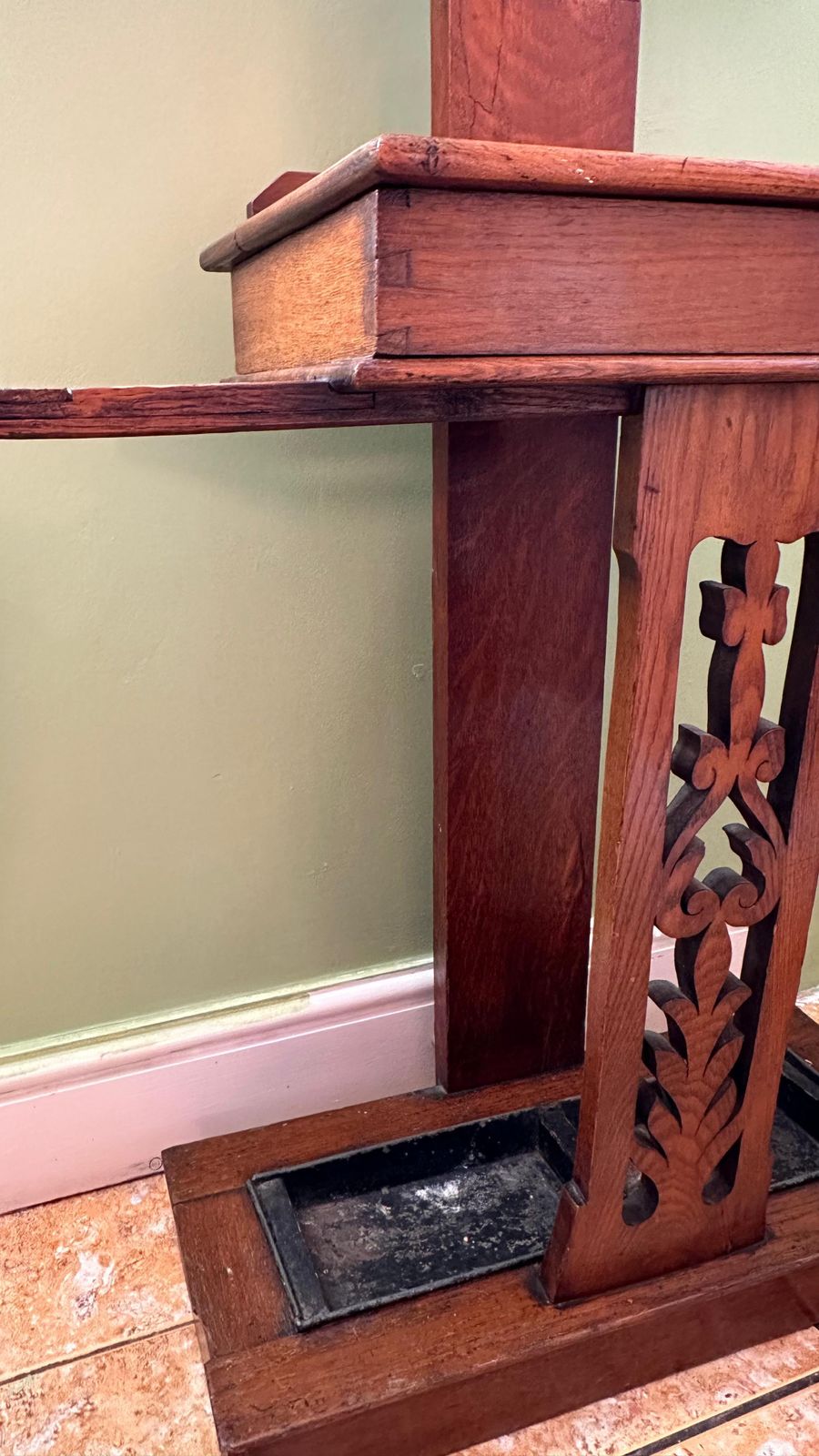 photo for sale Antique Hand Carved  Hall Stand