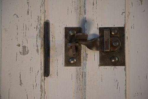 1950's Antique White Patina Wooden Wardrobe 2 Door photo 828.0