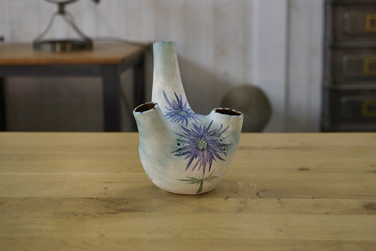 Ceramic Vase By Marie Madeleine Jolly Model "Thistle" 1940's