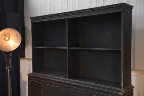 1960's Two Body Sideboard Black 4 Door Lower Part photo Furniture