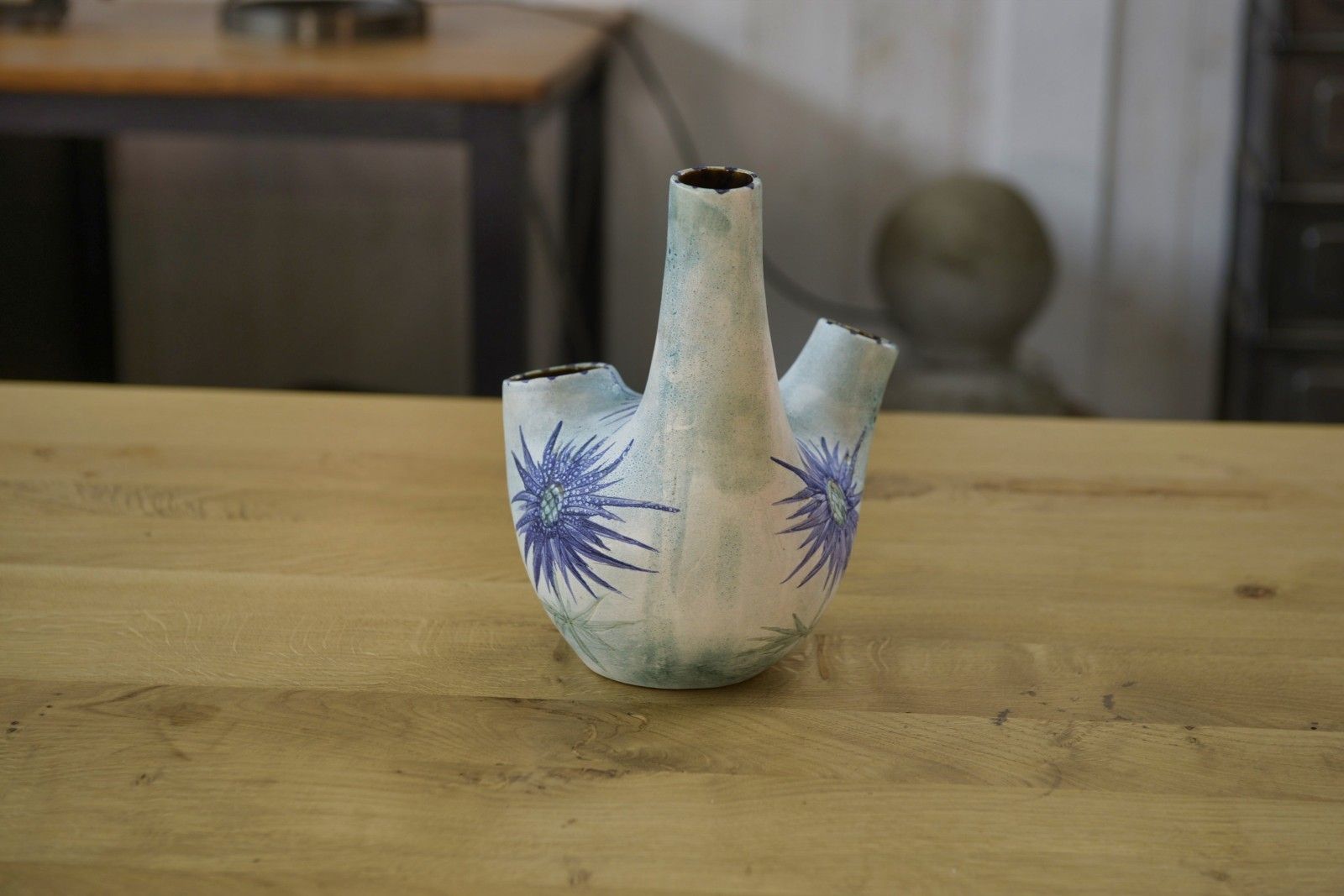 Ceramic Vase By Marie Madeleine Jolly Model "Thistle" 1940's photo buy