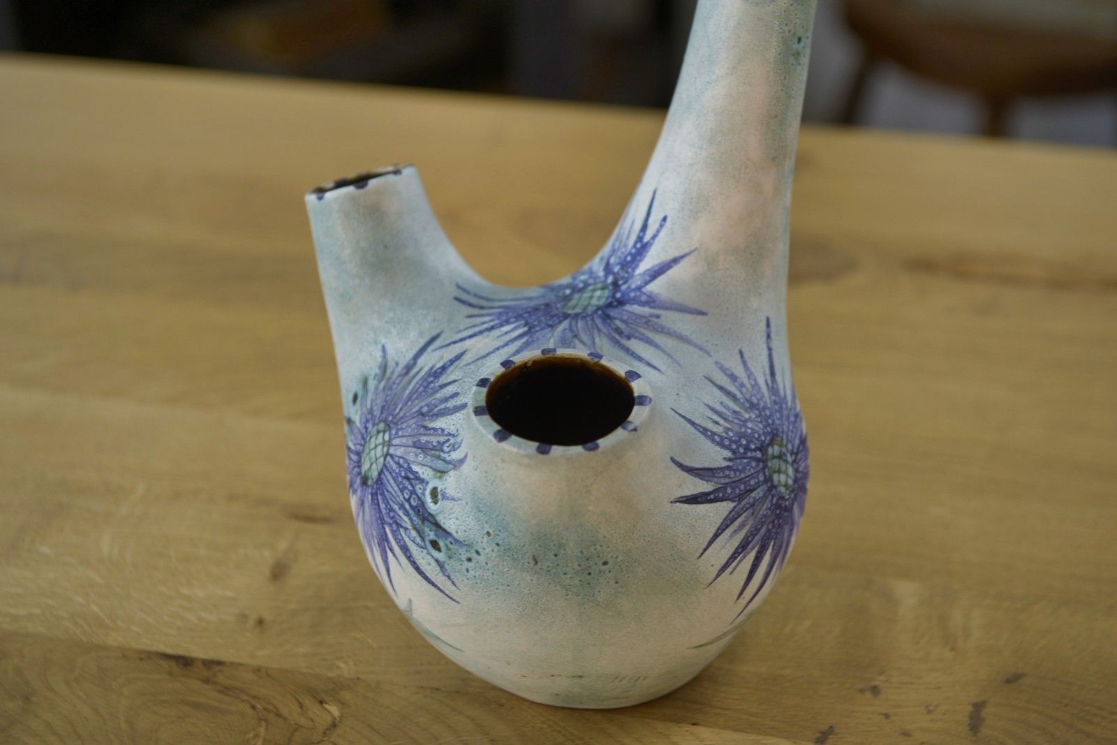 Ceramic Vase By Marie Madeleine Jolly Model "Thistle" 1940's photo vintage