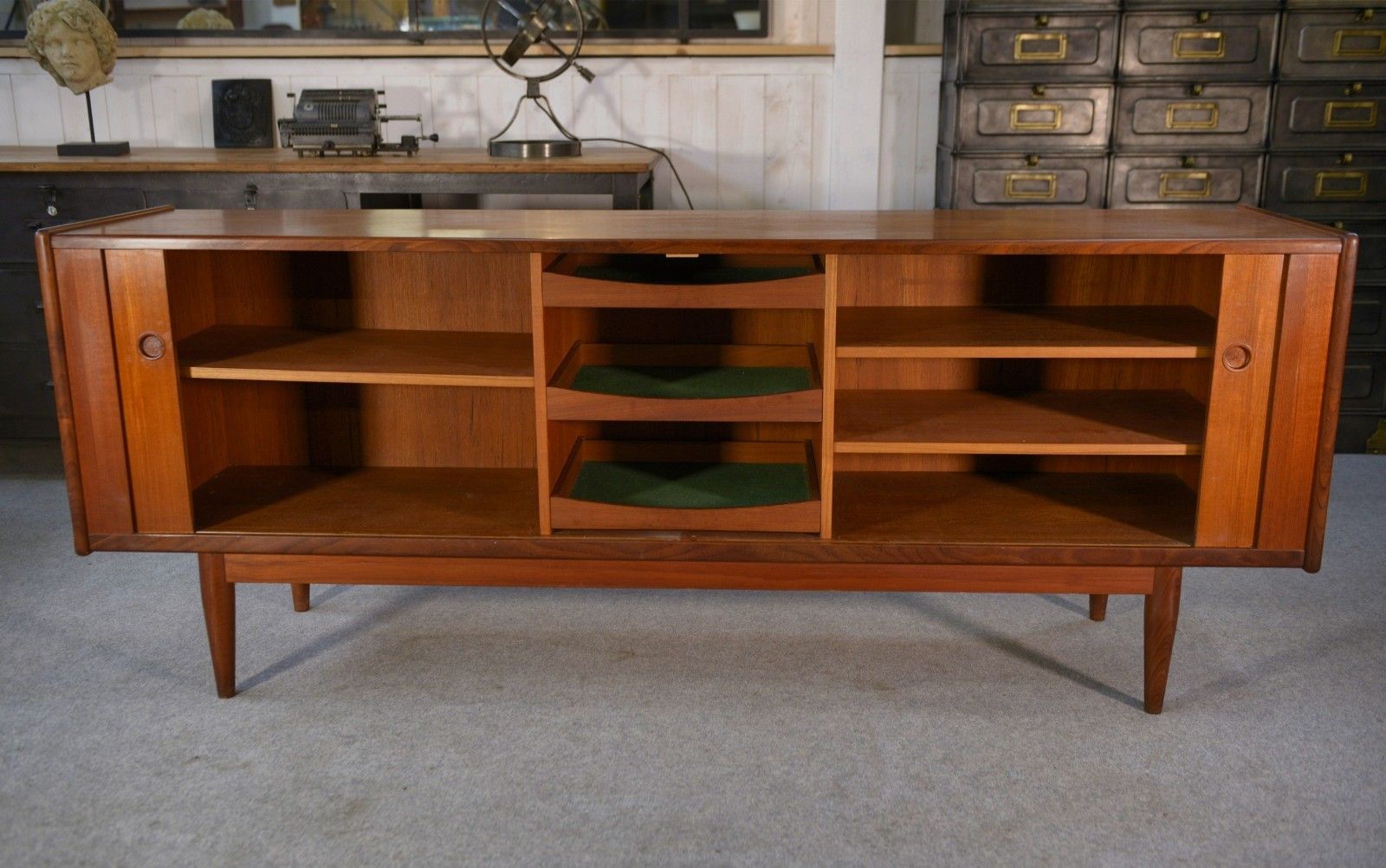 Scandinavian Teak Sliding Door Row By Svend Aage Larsen 1960's photo 3531.0