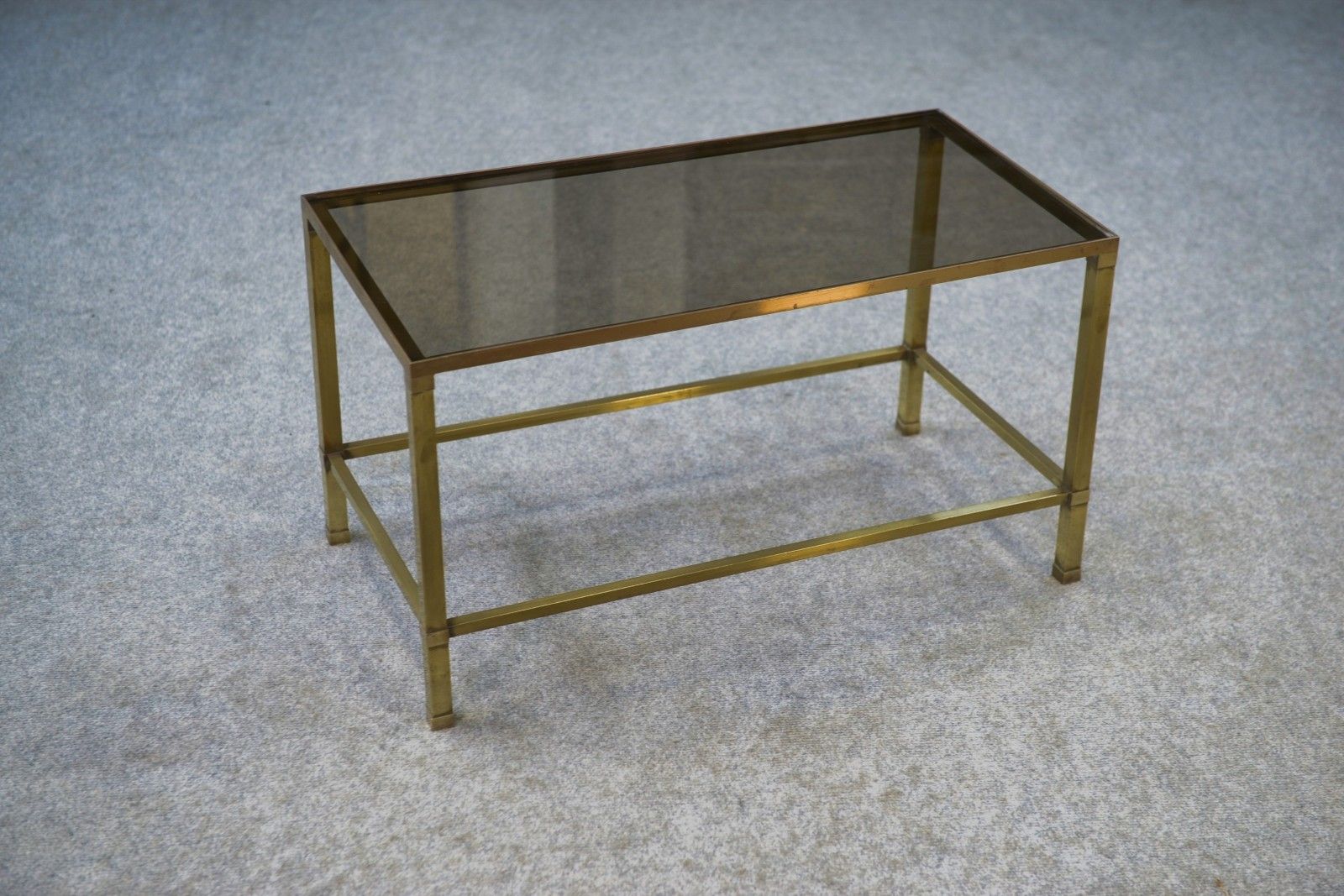 1950's Brass And Smoked Glass Coffee Table photo buy