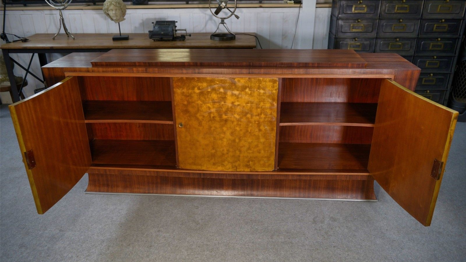Maison Dominique Rosewood Art Deco Sideboard And Gold Leaf Door photo furniture