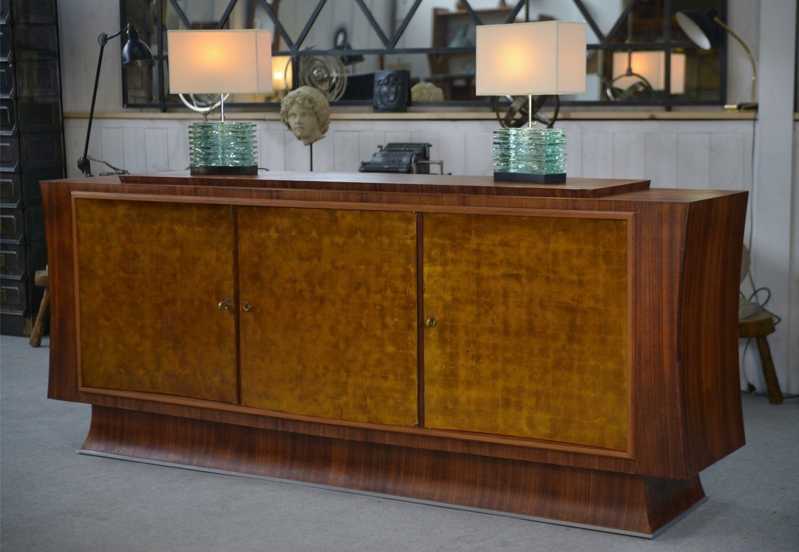 Maison Dominique Rosewood Art Deco Sideboard And Gold Leaf Door photo 8815.0