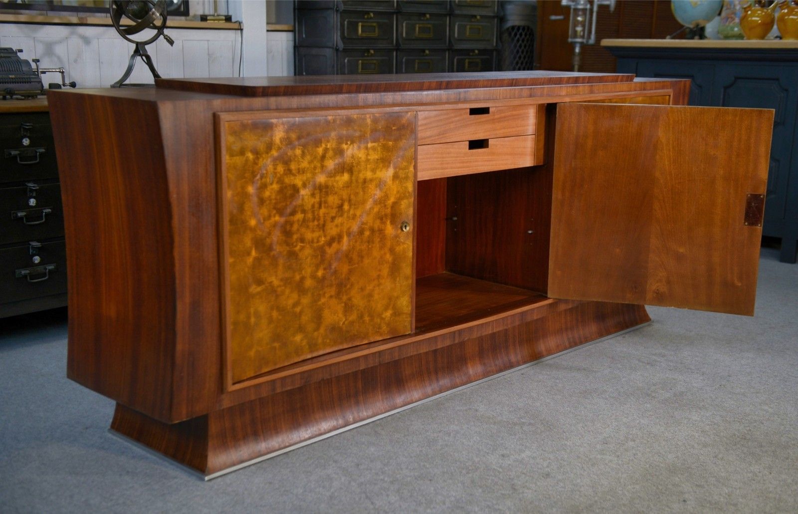 Maison Dominique Rosewood Art Deco Sideboard And Gold Leaf Door photo buy