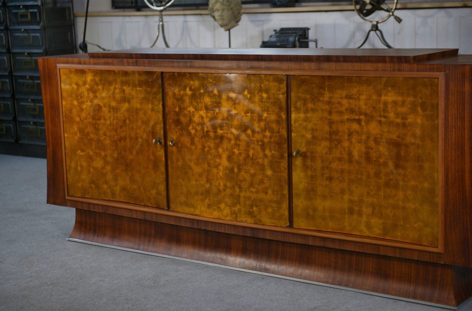 Furniture Maison Dominique Rosewood Art Deco Sideboard And Gold Leaf Door photo