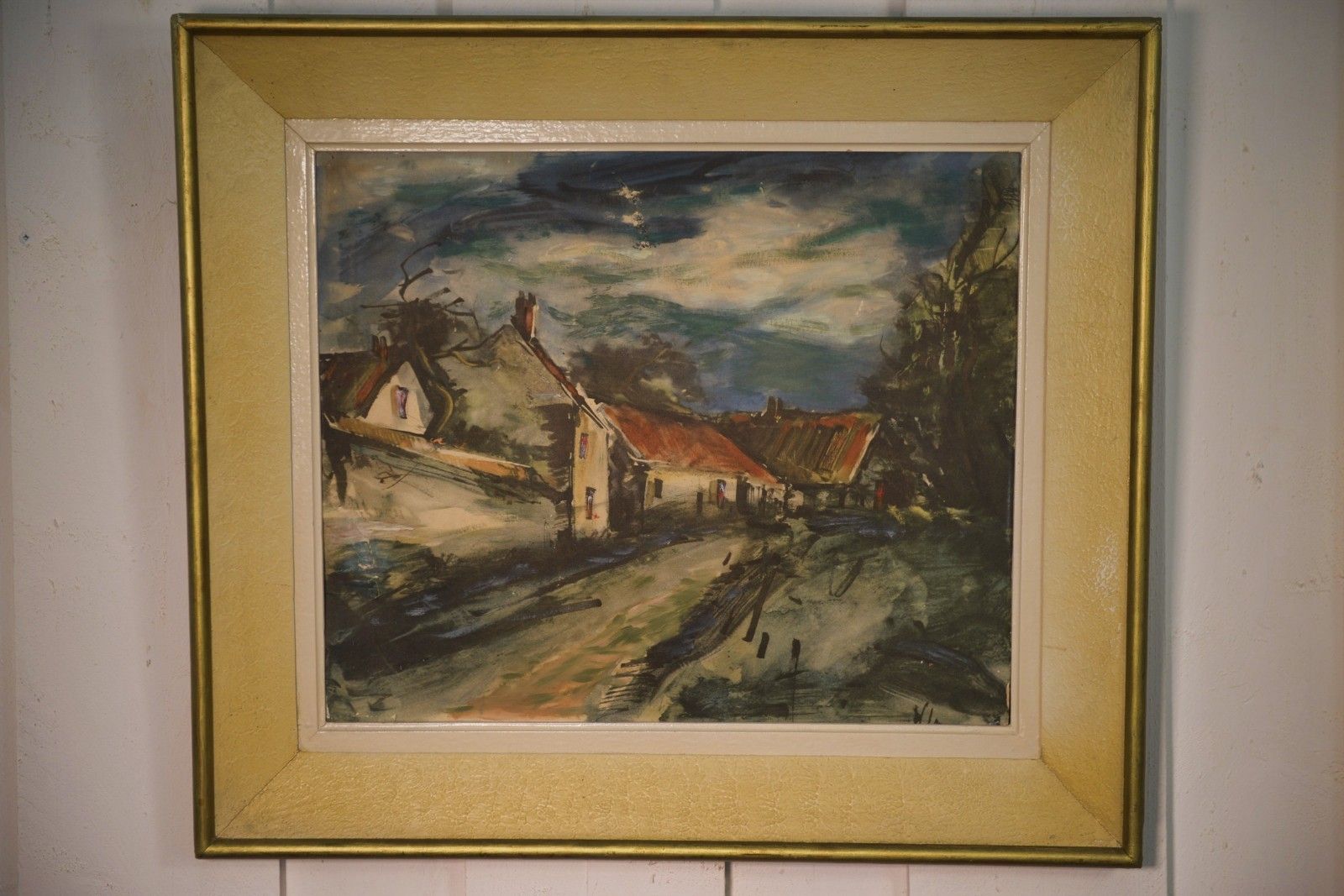 1960's The Village Lane Reproduction Painting photo 441.0