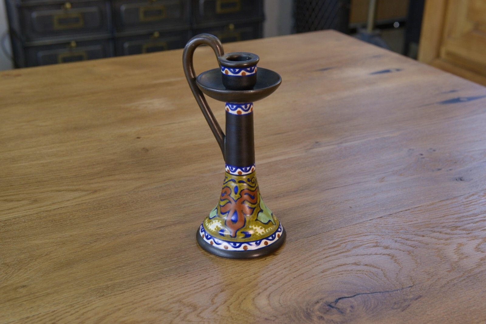 Gouda Hollande 1930's Art Deco Ceramic Candle Holder photo buy