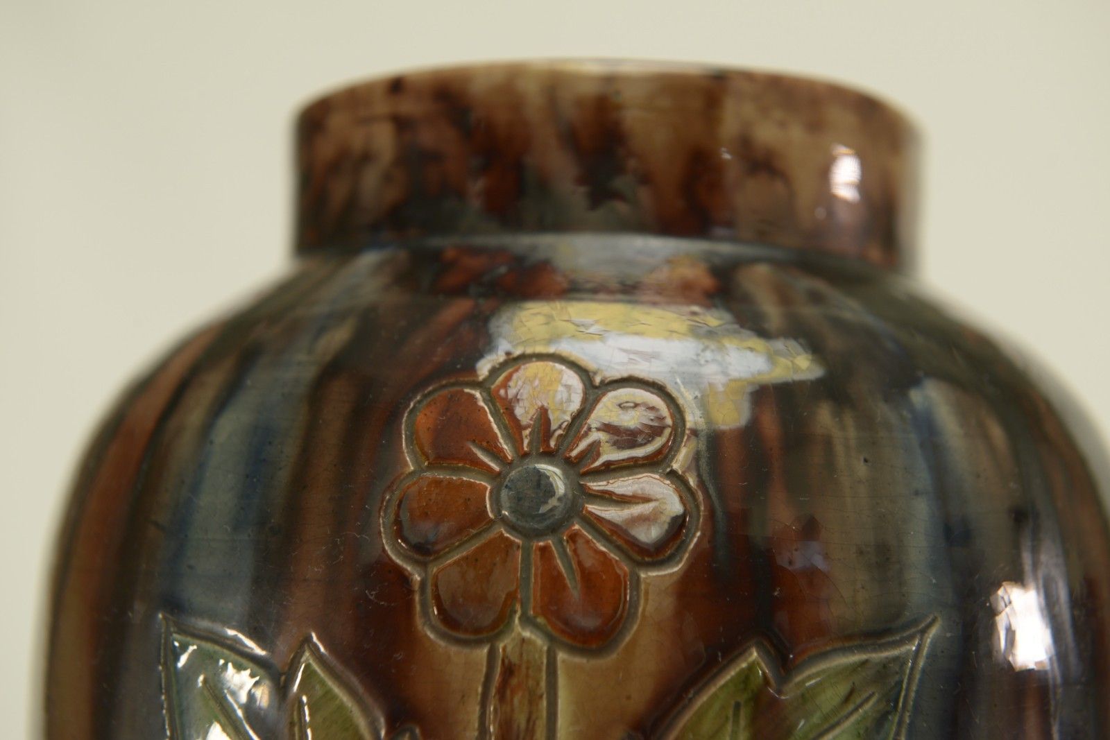 Pair Of Early 20th Century Slipper Vases Stamped Belgium 158 photo for sale