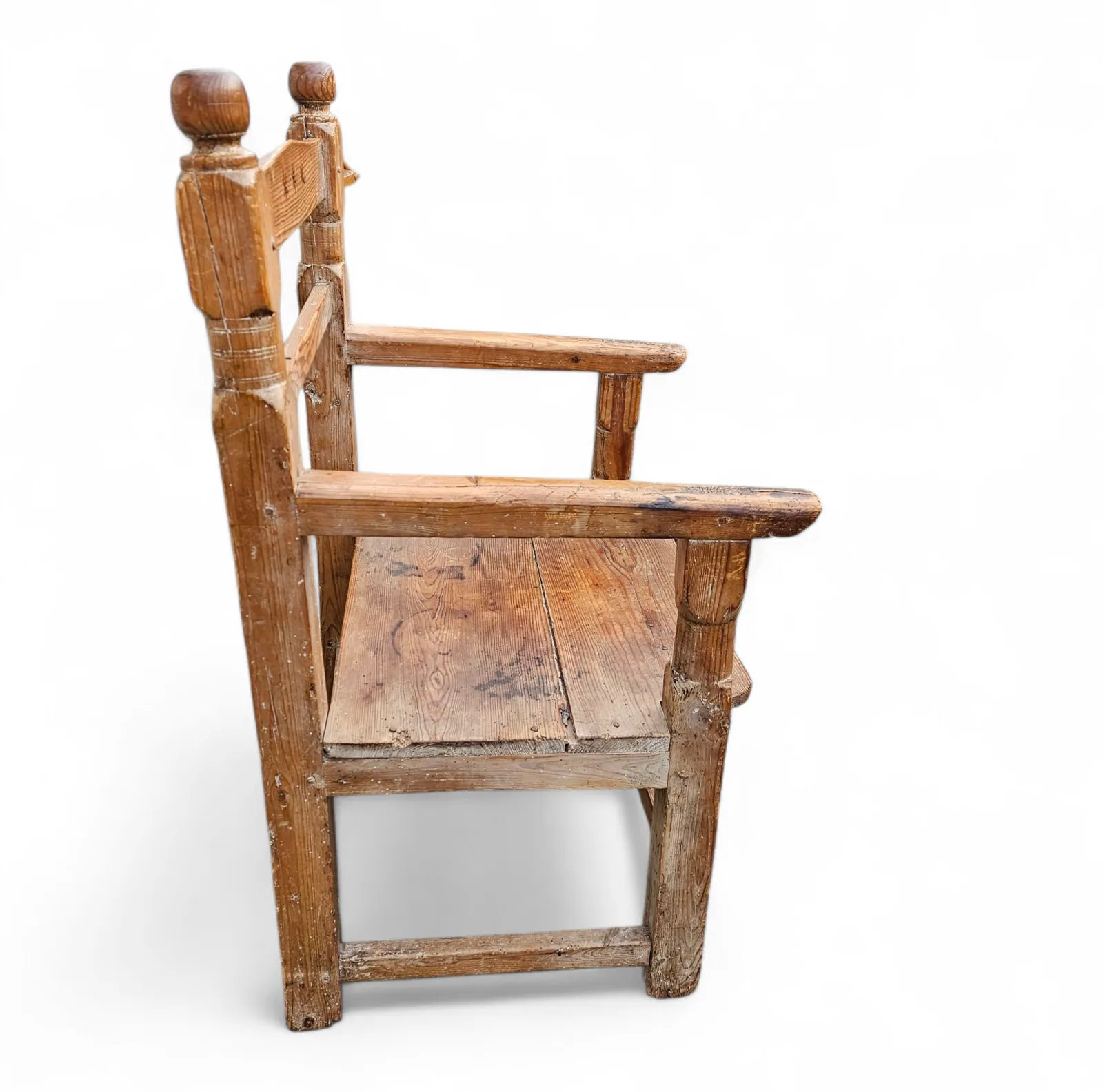 Old Spanish Pine Wood Arm Chair photo for sale