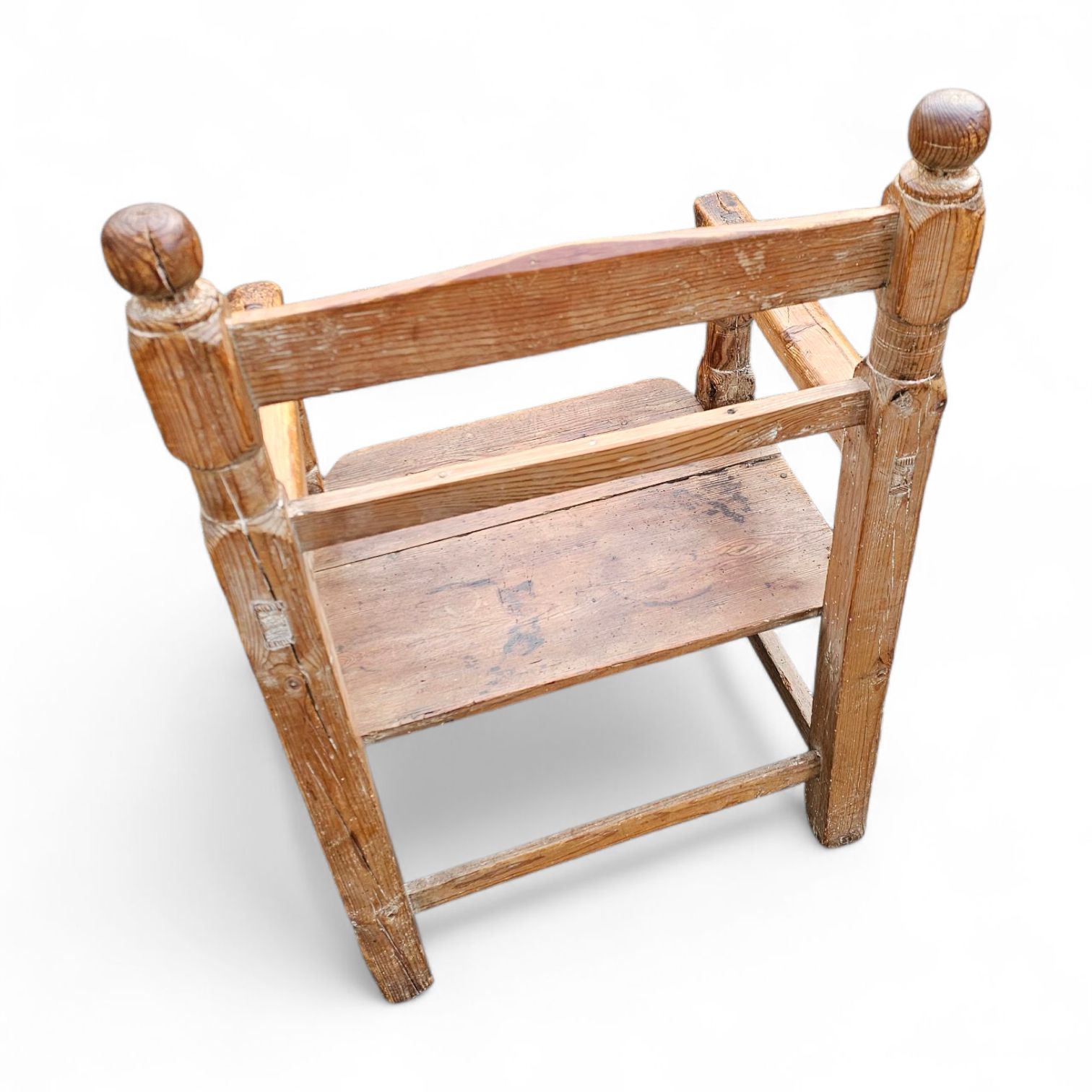 Old Spanish Pine Wood Arm Chair photo Furniture