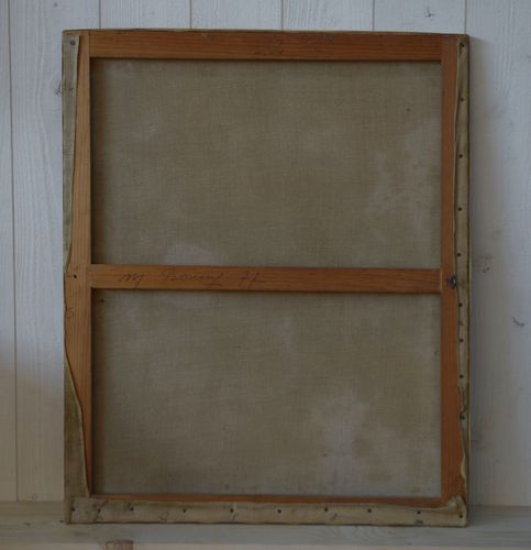 photo furniture Painting On Canvas Abstract Art Signed Boussy 1977