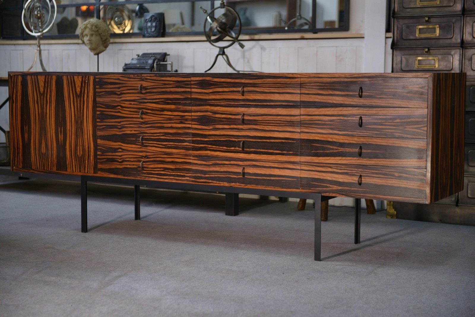 Gabon Ebony Design Row 1 Door 12 Drawers 1960's photo Furniture