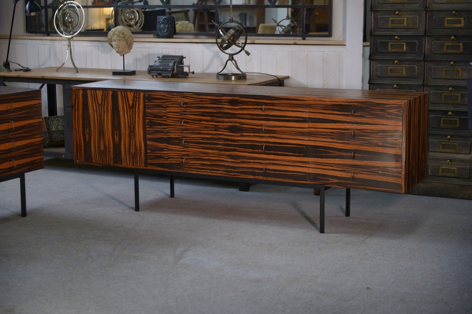 Gabon Ebony Design Row 1 Door 12 Drawers 1960's photo vintage
