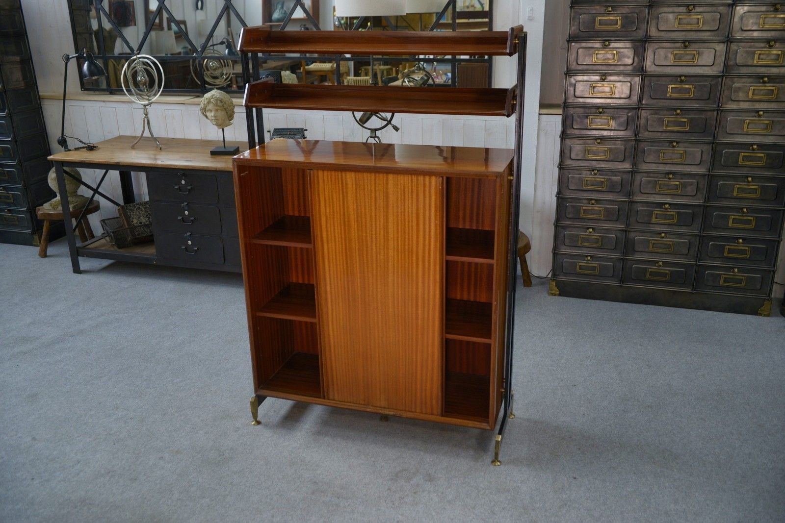 Minimalist Shelf Cabinet By Antonio Ferretti Milano 1960's photo vintage