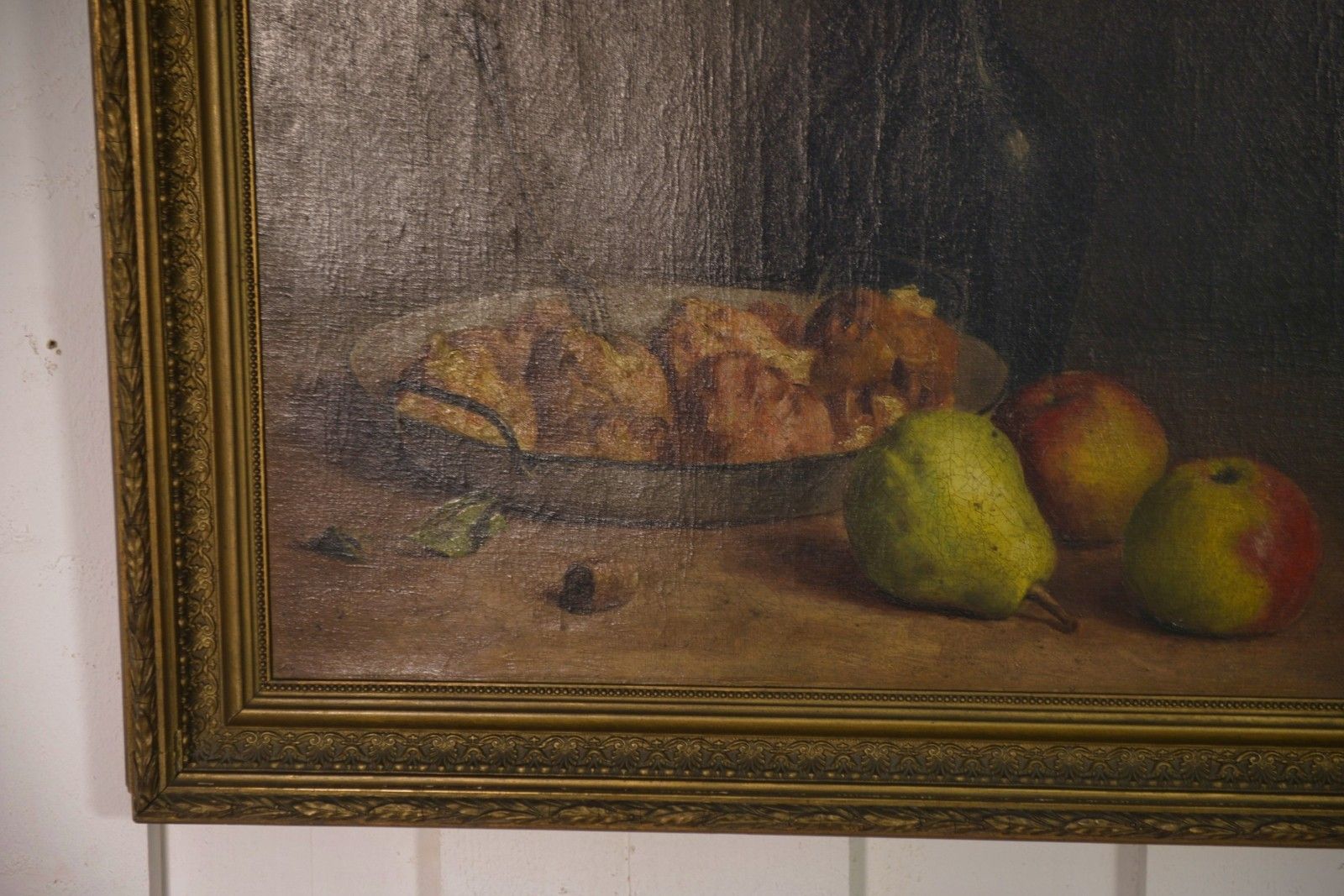 Oil Painting On Canvas Still Life Signed C.Declercq 1893 photo vintage