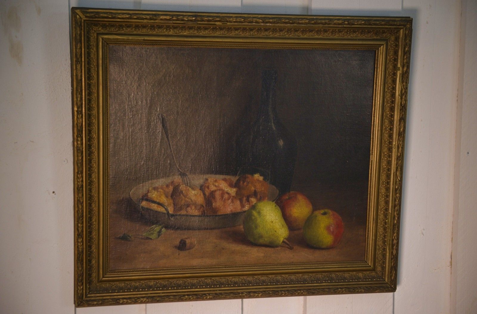 photo furniture Oil Painting On Canvas Still Life Signed C.Declercq 1893
