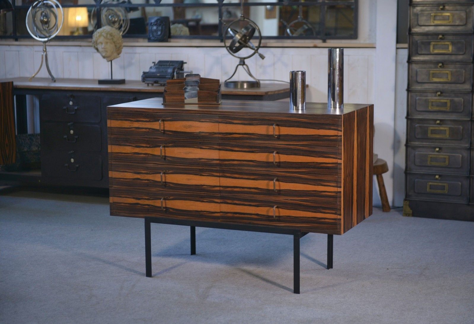 Gabon Ebony Design Chest Of Drawers 8 Drawers 1960's photo Furniture