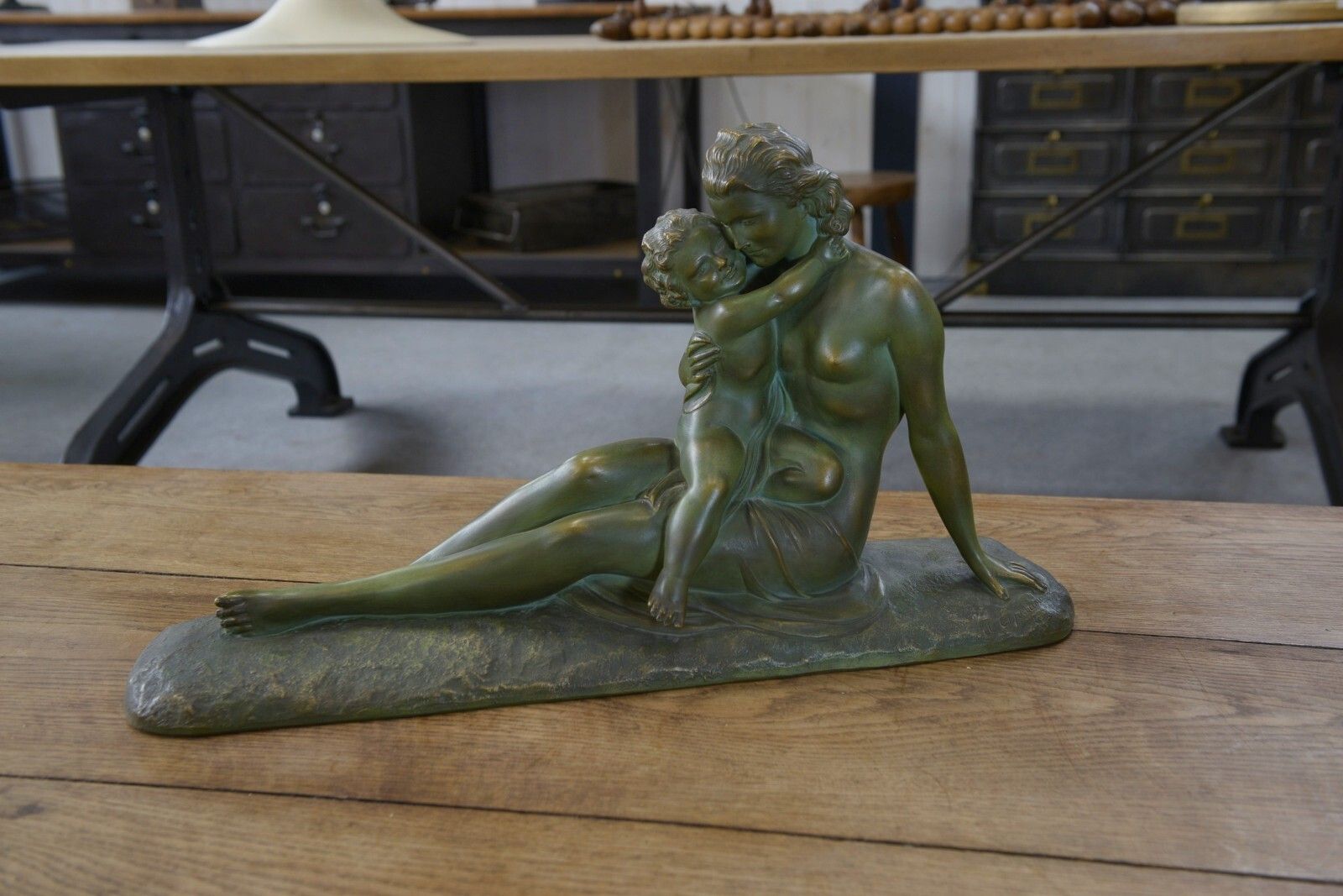 Bronze Patina Terracotta Sculpture By Ugo Cipriani photo vintage