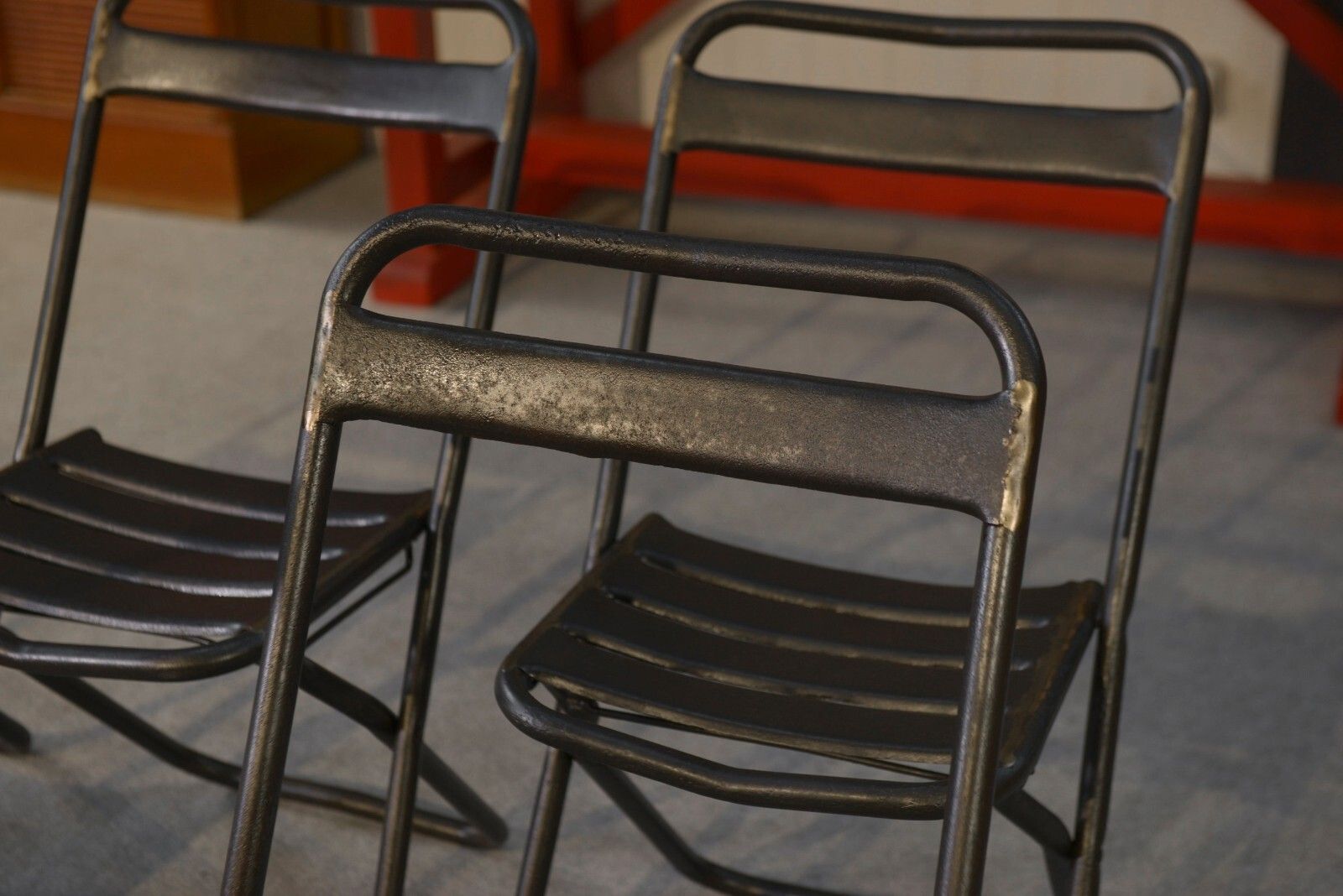 Chaises Pliantes Industrielles Assemblage Par Brasure Travail Français Vers 1950 photo Furniture