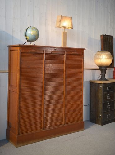 1950's "Au Vieux Chêne" Brand Wooden Shutter Notary Furniture photo 1432.0