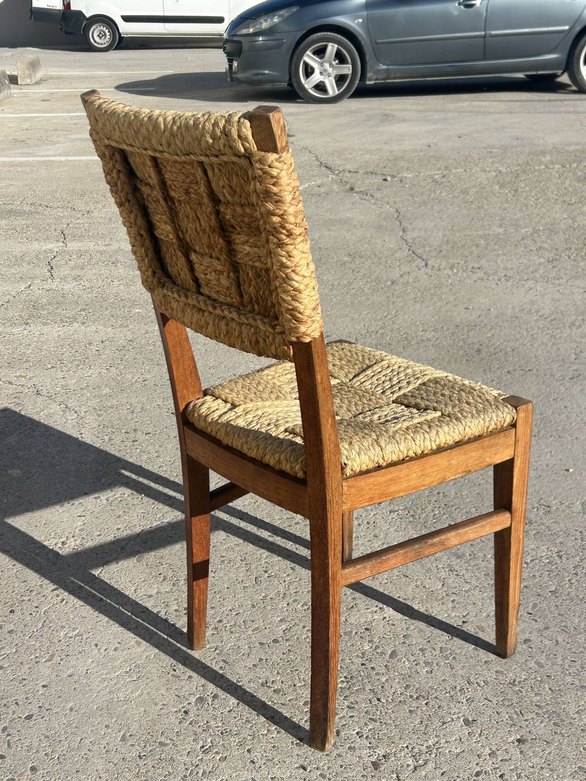 Audoux Minet Armchair And Chair Set, 1950s, Set Of 6 photo vinterior