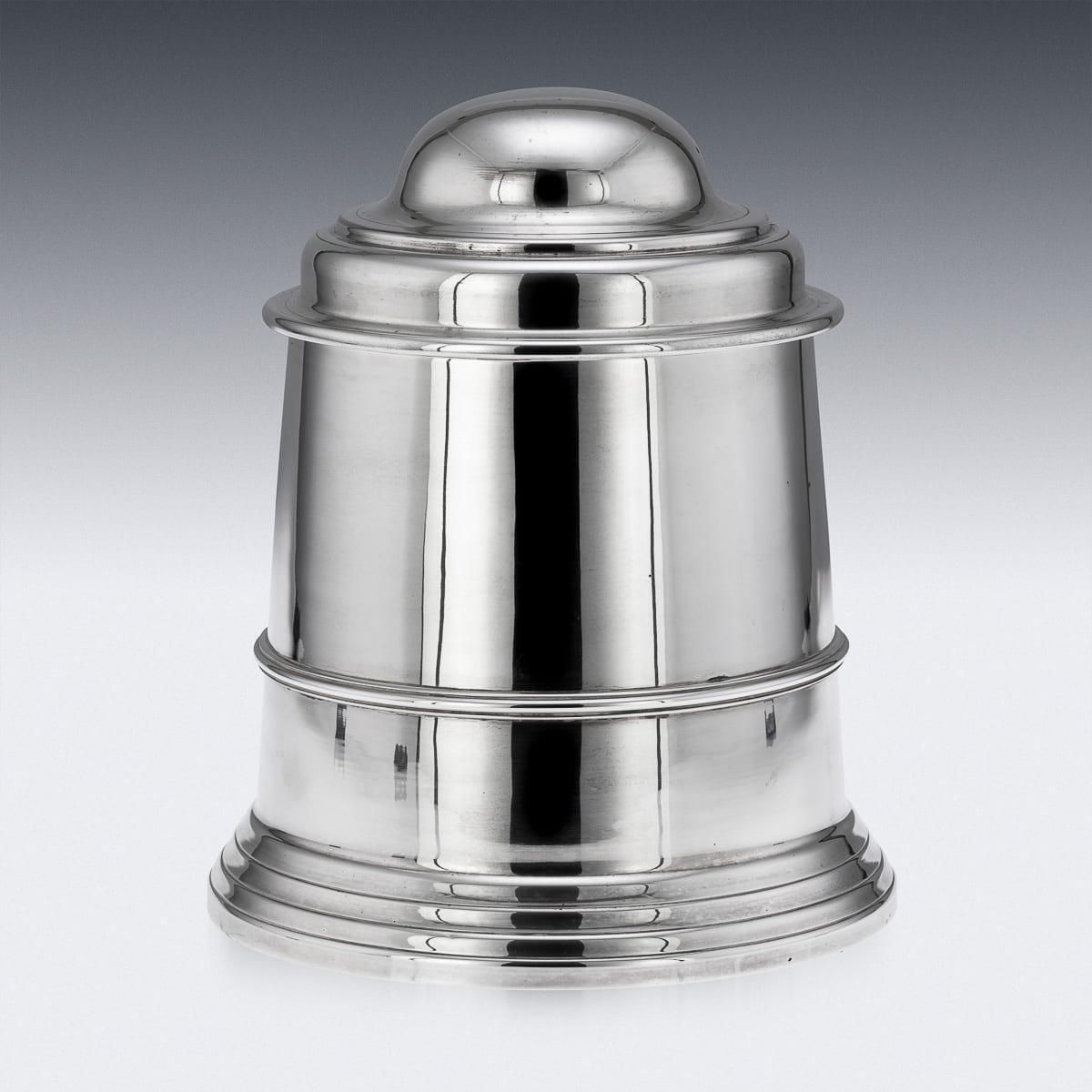 Vintage 20th Century Italian Silver Plated Lidded Tankard Ice Bucket C.1970 photo vinterior