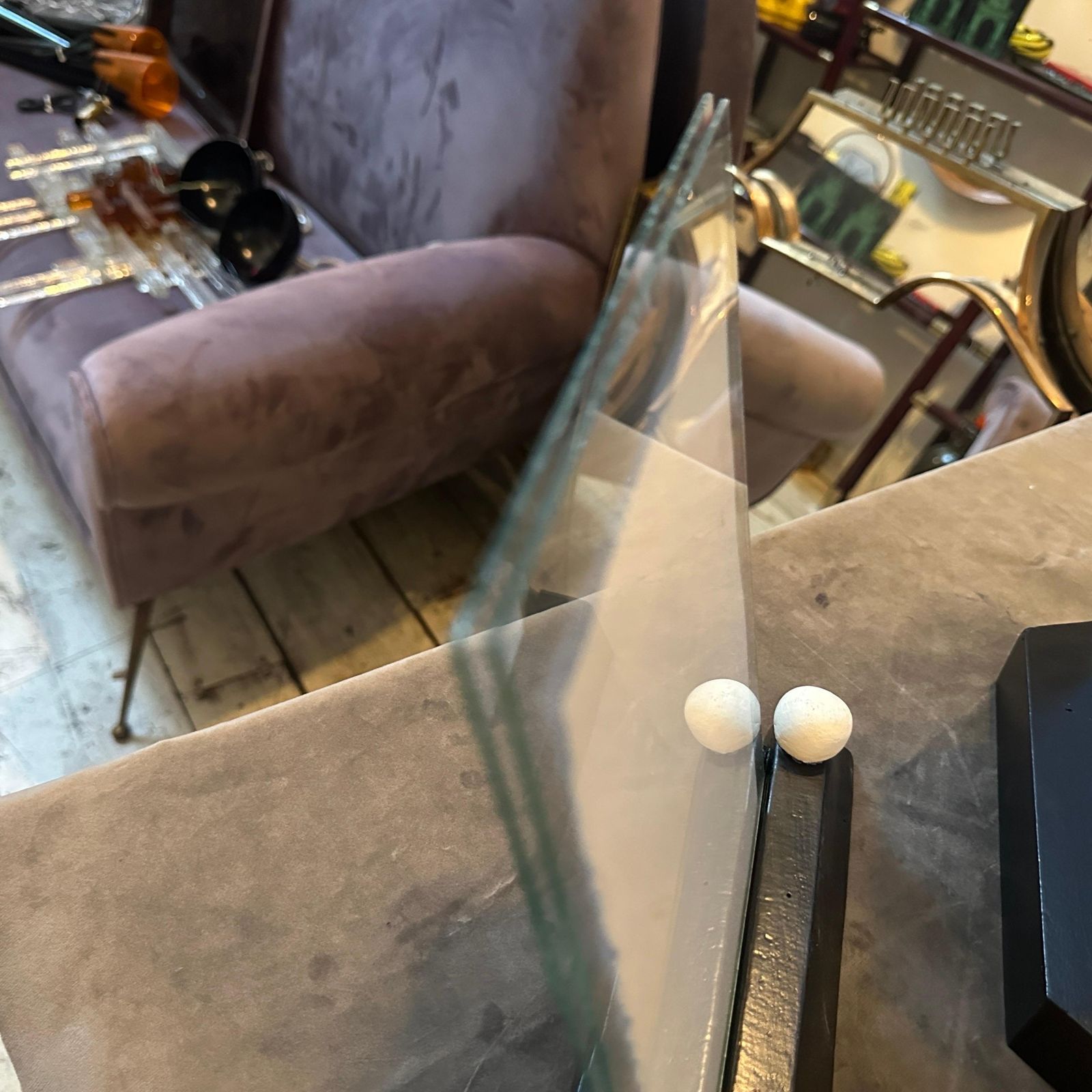 photo vinterior Two Art Deco Black And White Lacquered Wood And Glass French Picture Frames